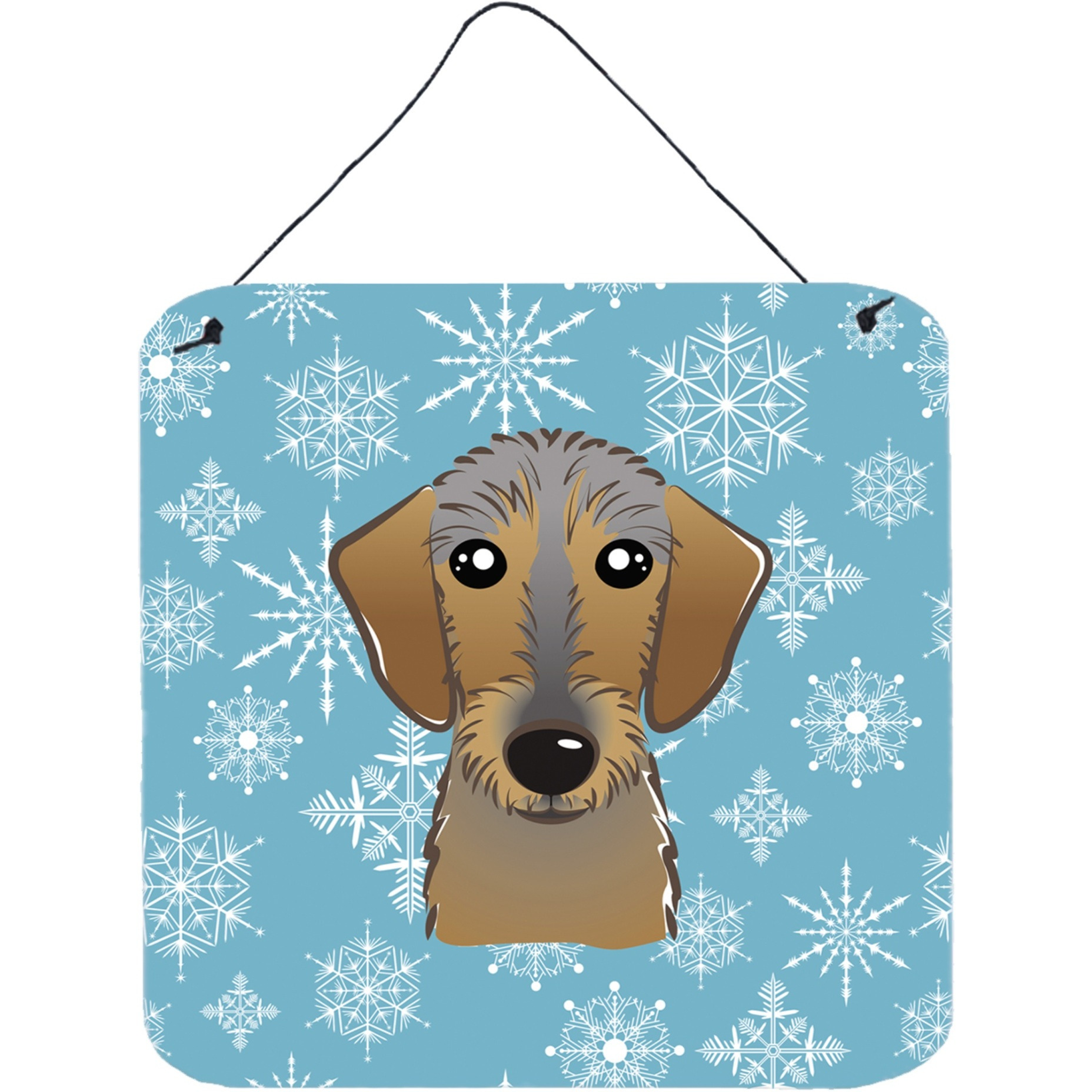 &quotCaroline's Treasures Snowflake Wirehaired Dachshund Wall or Door Hanging Prints BB1667DS66, 6HX6W, Multicolor"