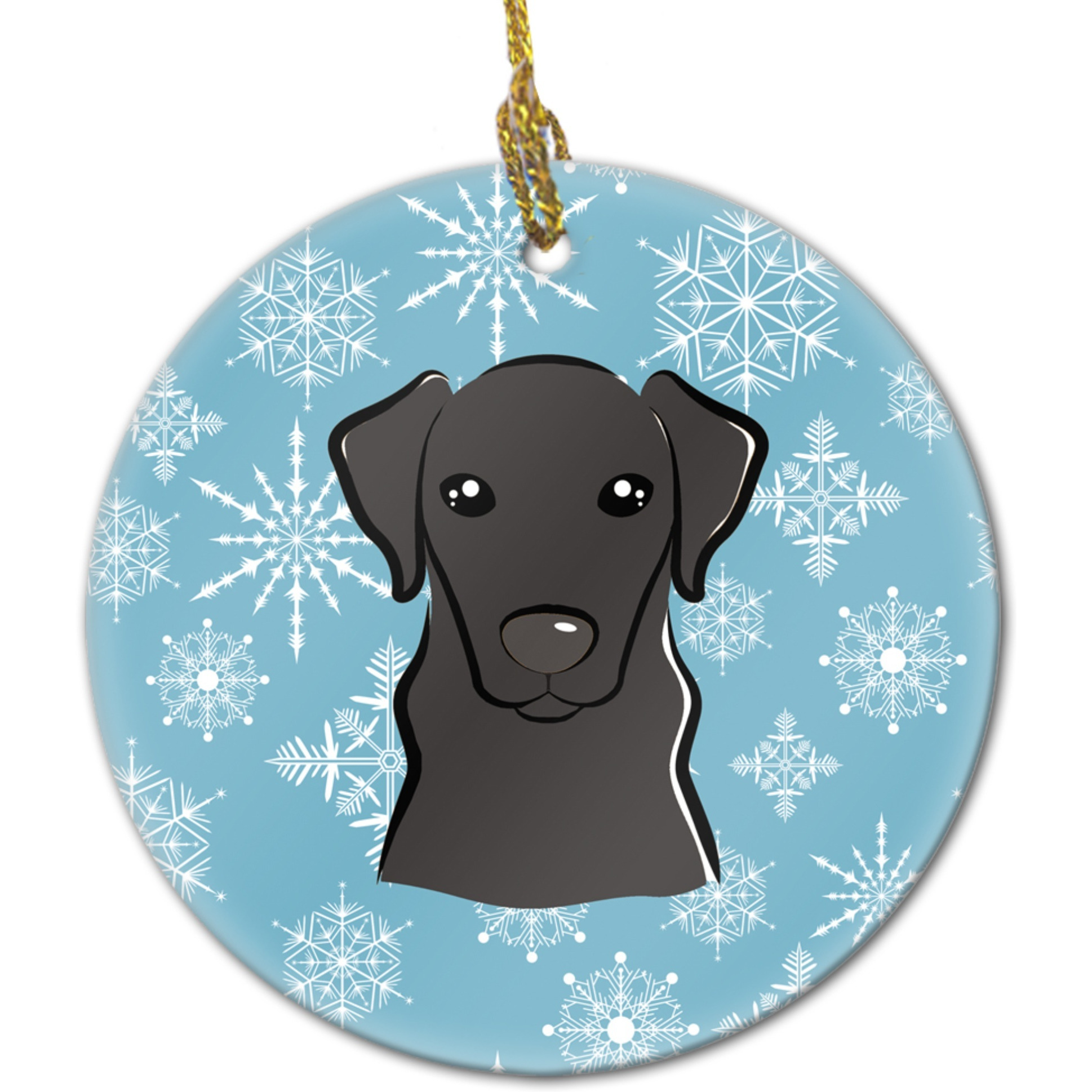 &quotCaroline's Treasures BB1669CO1 Snowflake Black Labrador Ceramic Ornament, Multicolor"