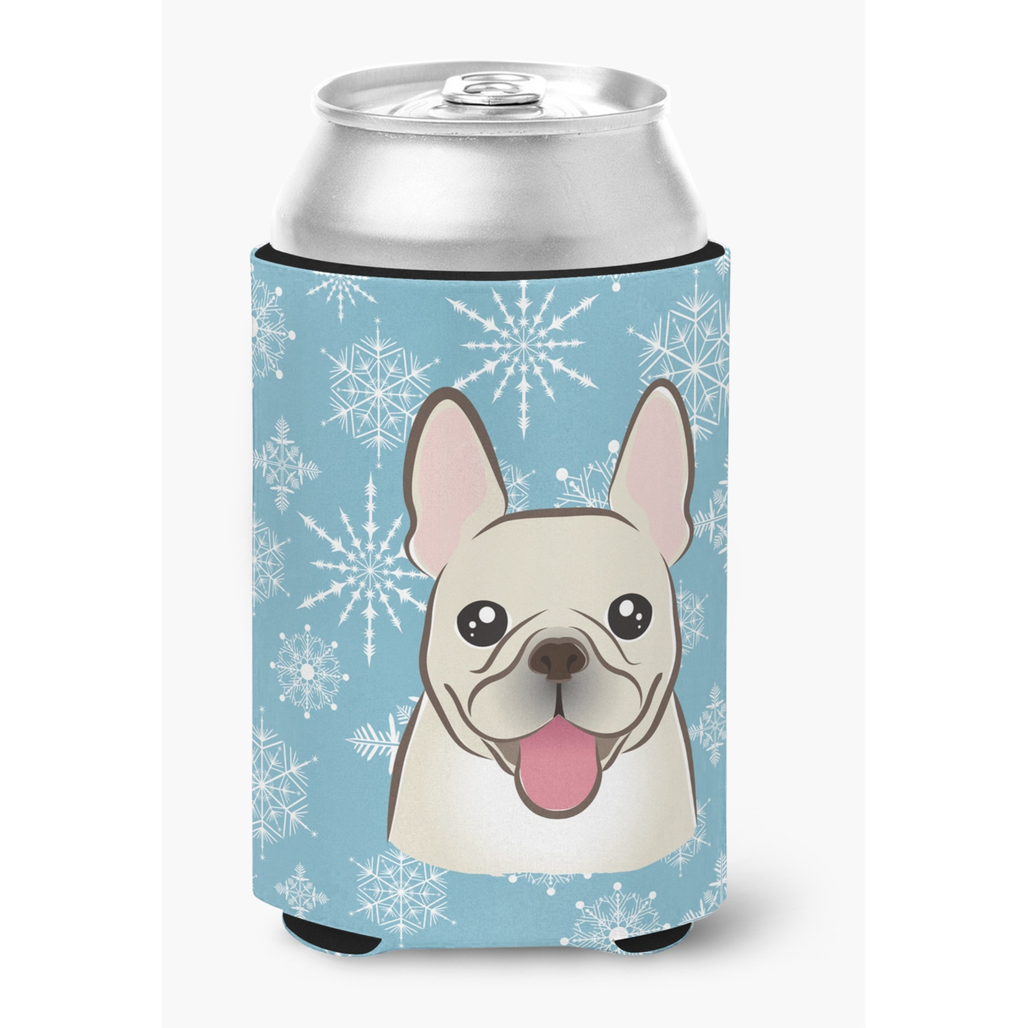 &quotCaroline's Treasures BB1672CC Snowflake French Bulldog Can/Bottle Hugger, Multicolor"