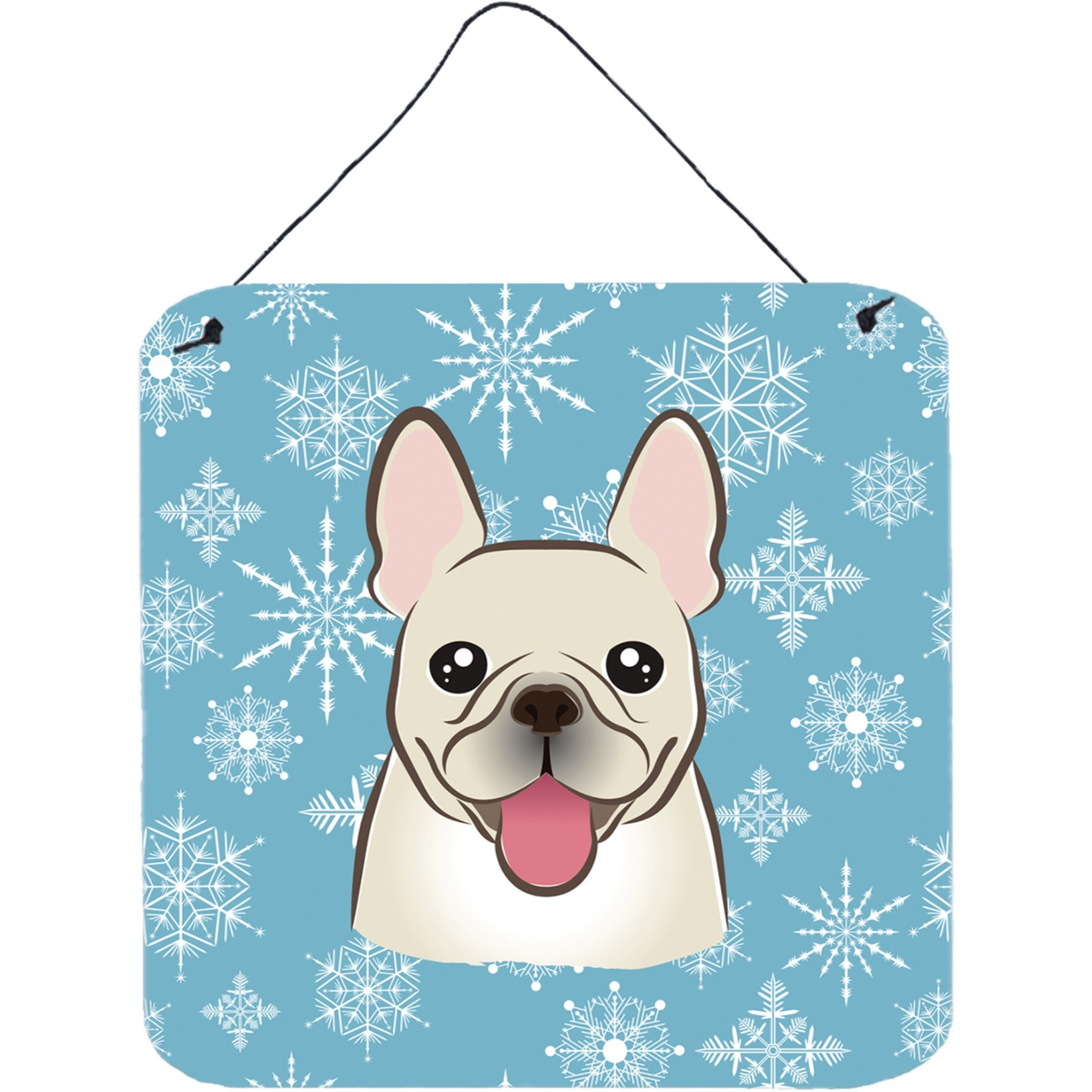 &quotCaroline's Treasures Snowflake French Bulldog Wall or Door Hanging Prints BB1672DS66, 6HX6W, Multicolor"