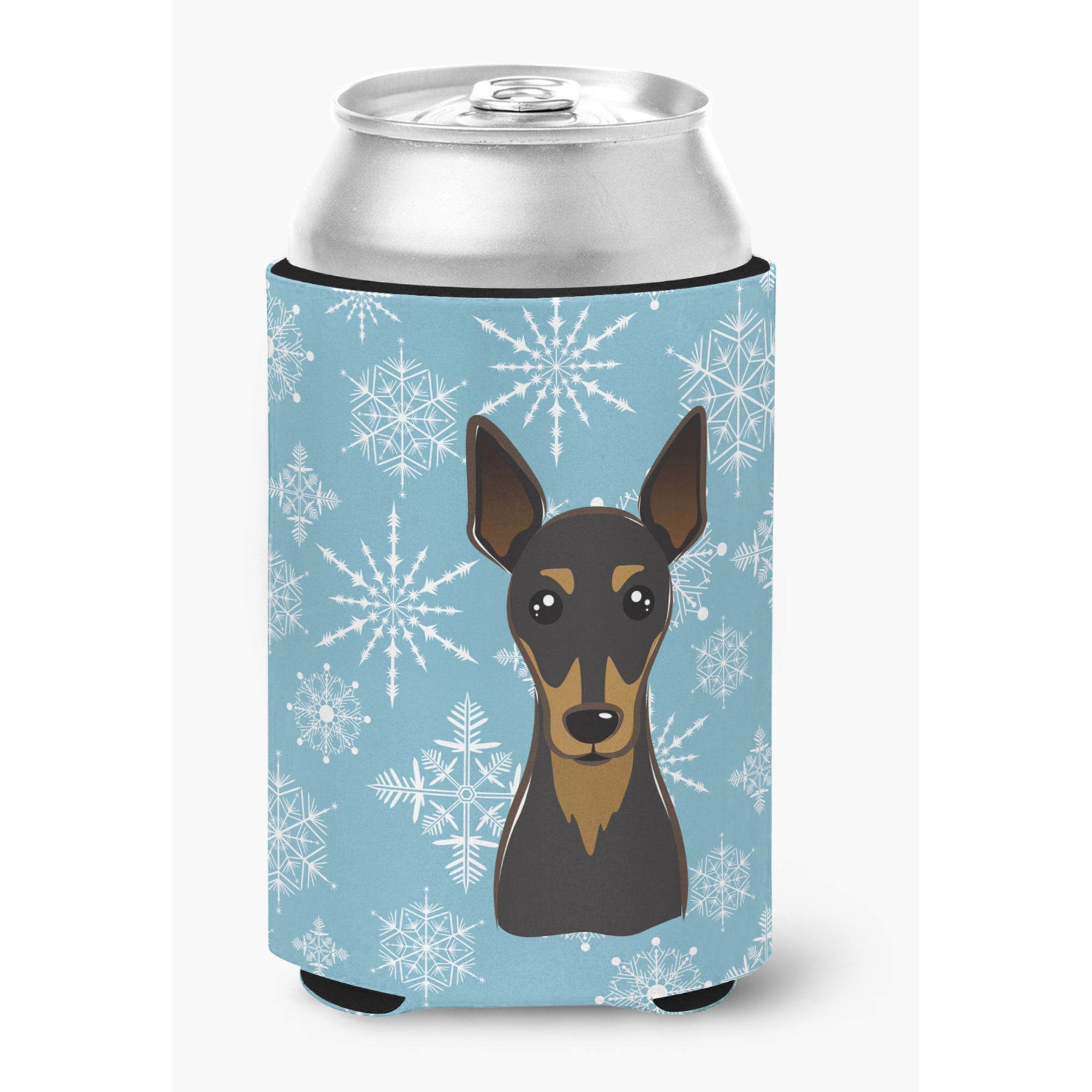 &quotCaroline's Treasures Snowflake Min Pin Can/Bottle Hugger, Multicolor"