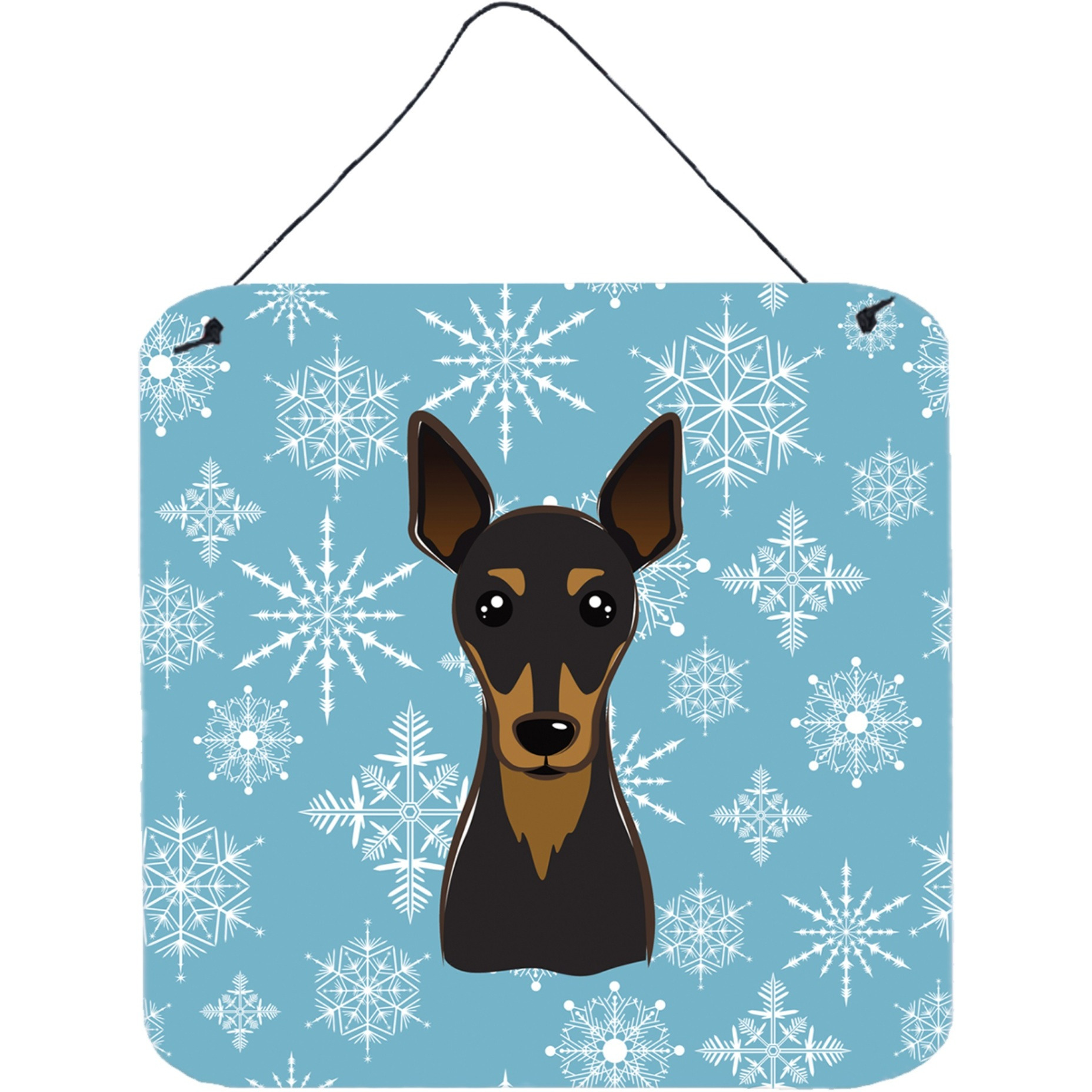 &quotCaroline's Treasures Snowflake Min Pin Wall or Door Hanging Prints BB1674DS66, 6HX6W, Multicolor"