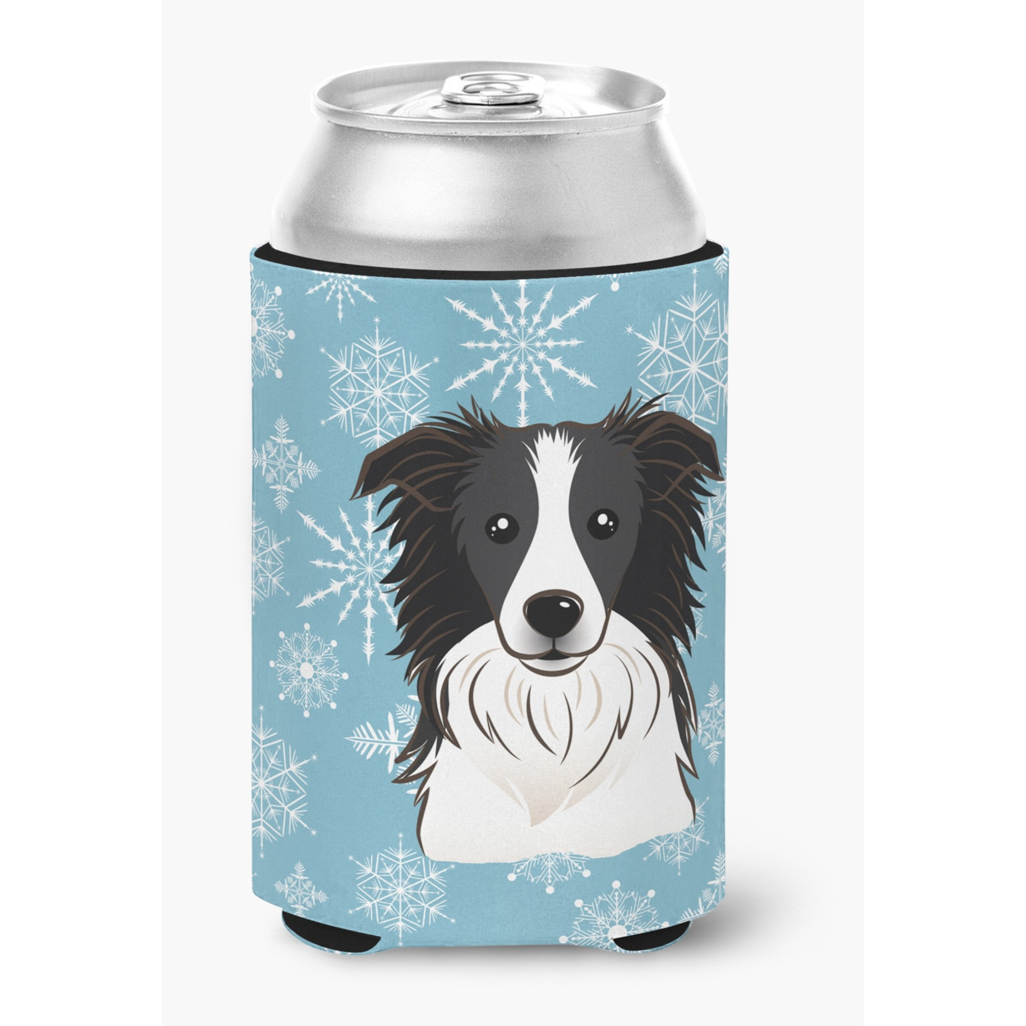 &quotCaroline's Treasures Snowflake Border Collie Can/Bottle Hugger, Multicolor"