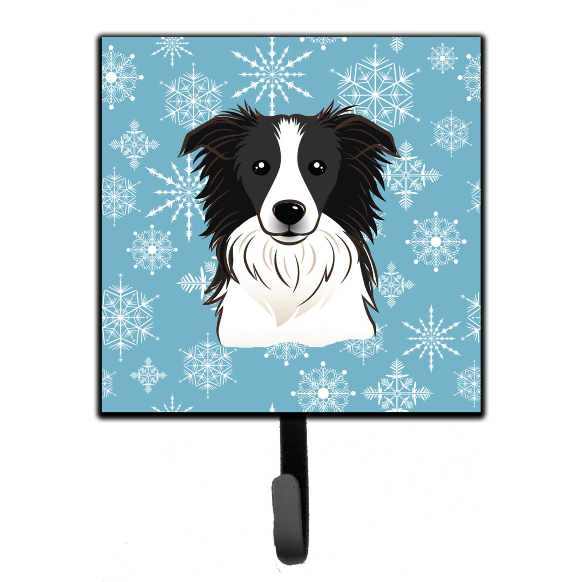 &quotCaroline's Treasures BB1675SH4 Snowflake Border Collie Leash or Key Holder, Small, Multicolor"