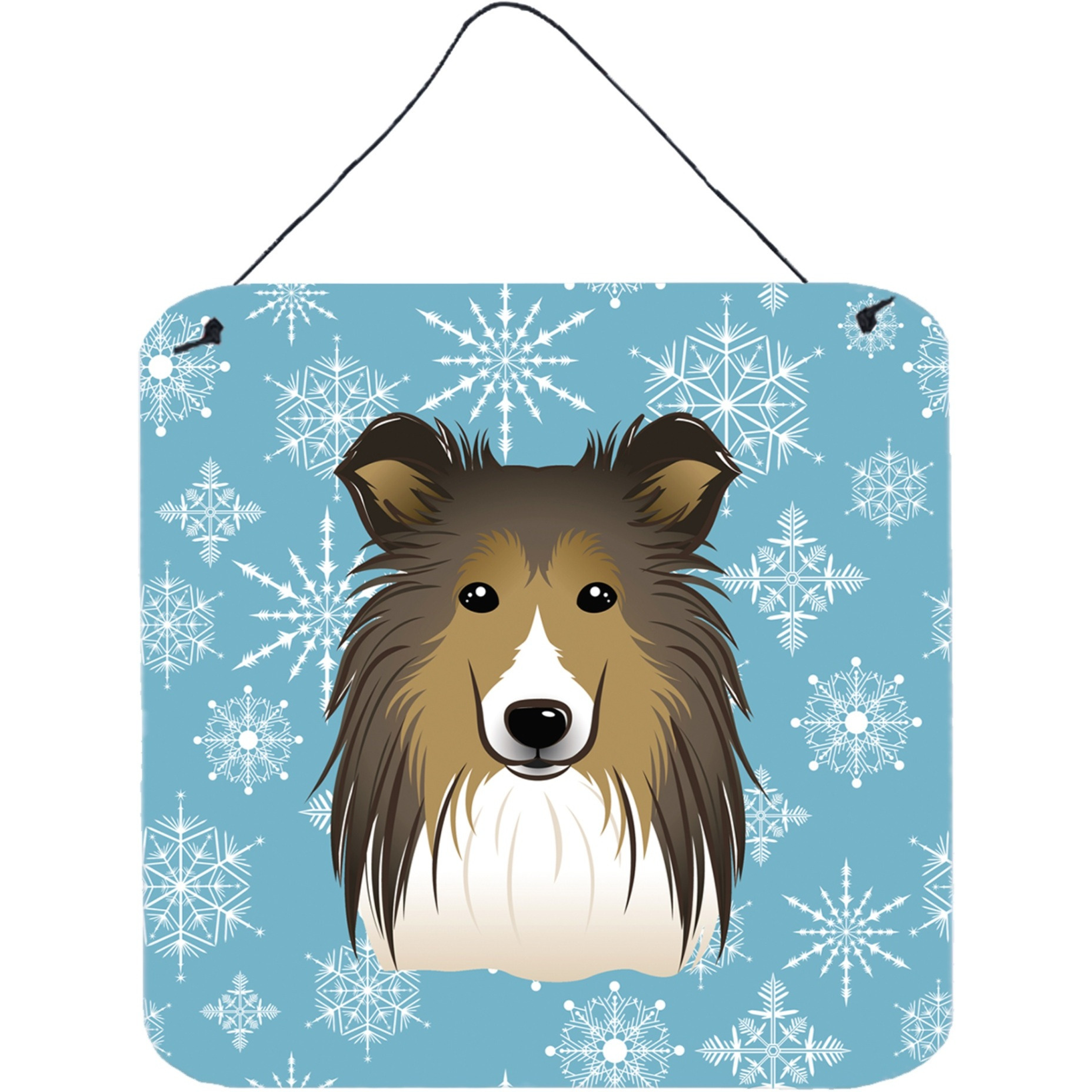 &quotCaroline's Treasures Snowflake Sheltie Wall or Door Hanging Prints BB1676DS66, 6HX6W, Multicolor"
