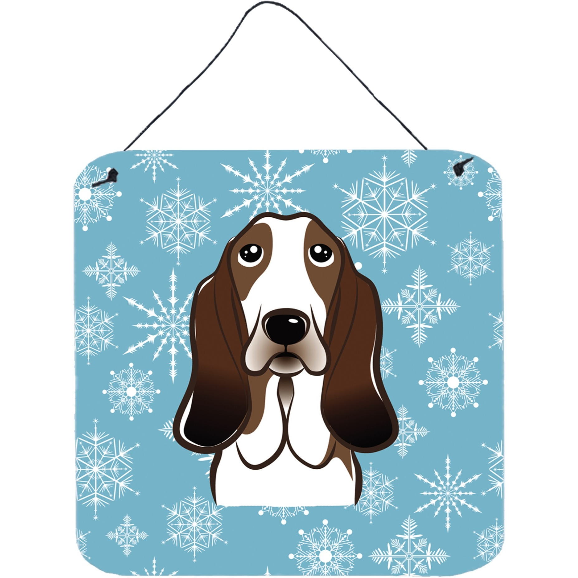 &quotCaroline's Treasures Snowflake Basset Hound Wall or Door Hanging Prints BB1677DS66, 6HX6W, Multicolor"