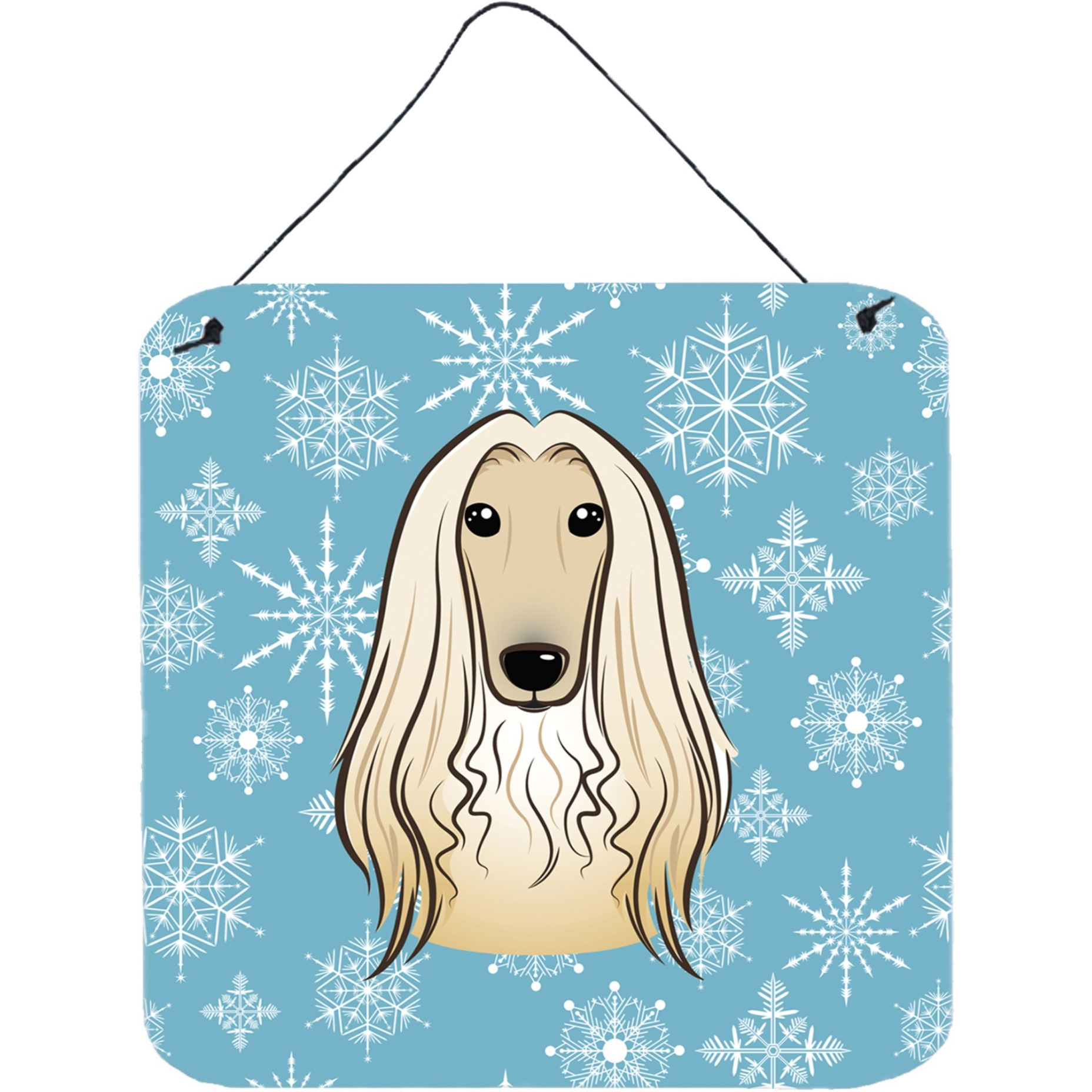 &quotCaroline's Treasures Snowflake Afghan Hound Wall or Door Hanging Prints BB1678DS66, 6HX6W, Multicolor"