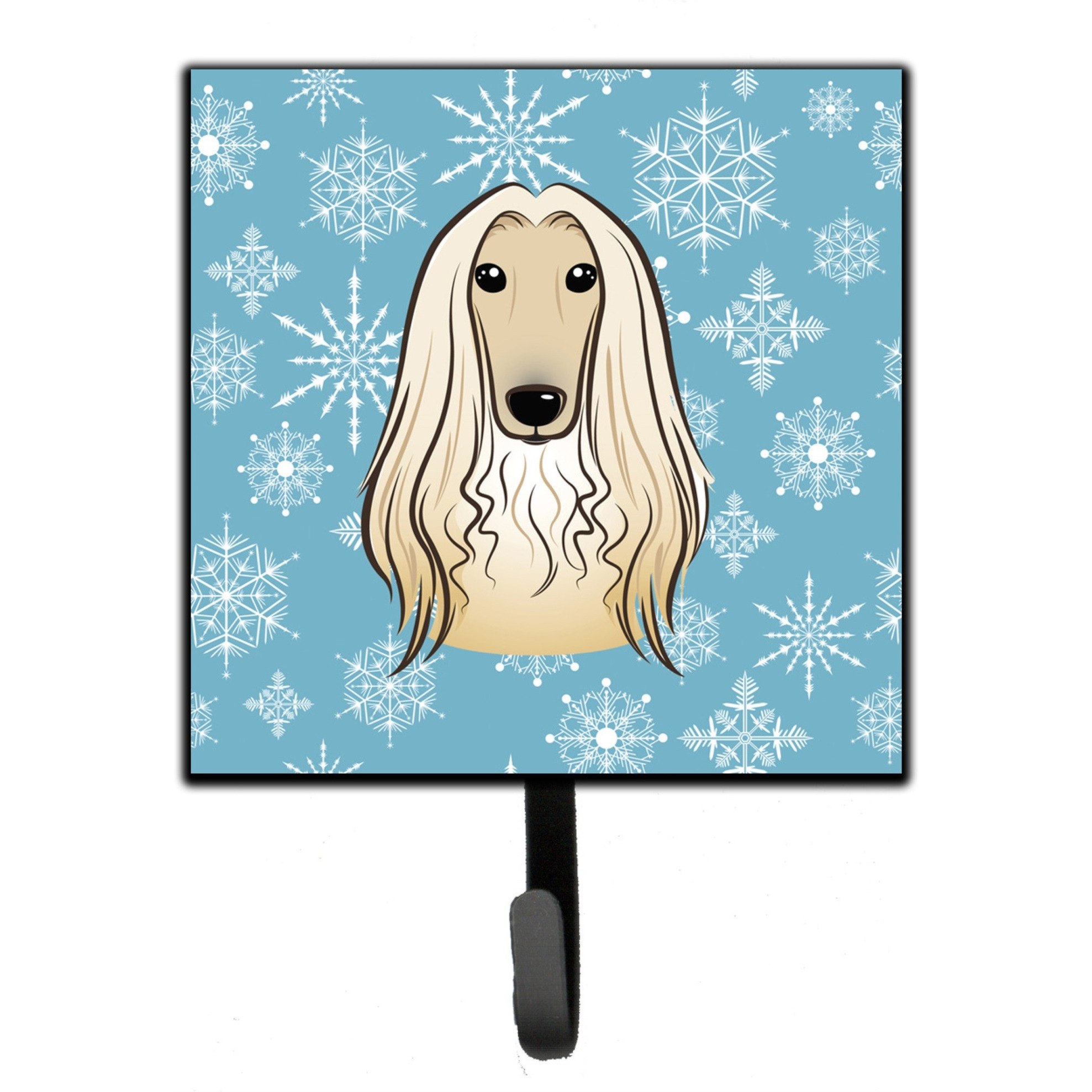 &quotCaroline's Treasures BB1678SH4 Snowflake Afghan Hound Leash or Key Holder, Small, Multicolor"