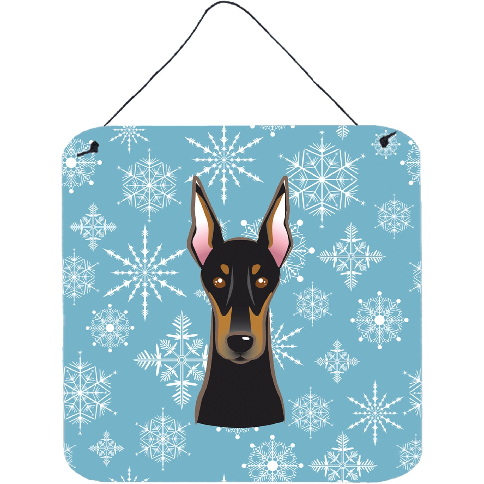 &quotCaroline's Treasures Snowflake Doberman Wall or Door Hanging Prints BB1679DS66, 6HX6W, Multicolor"
