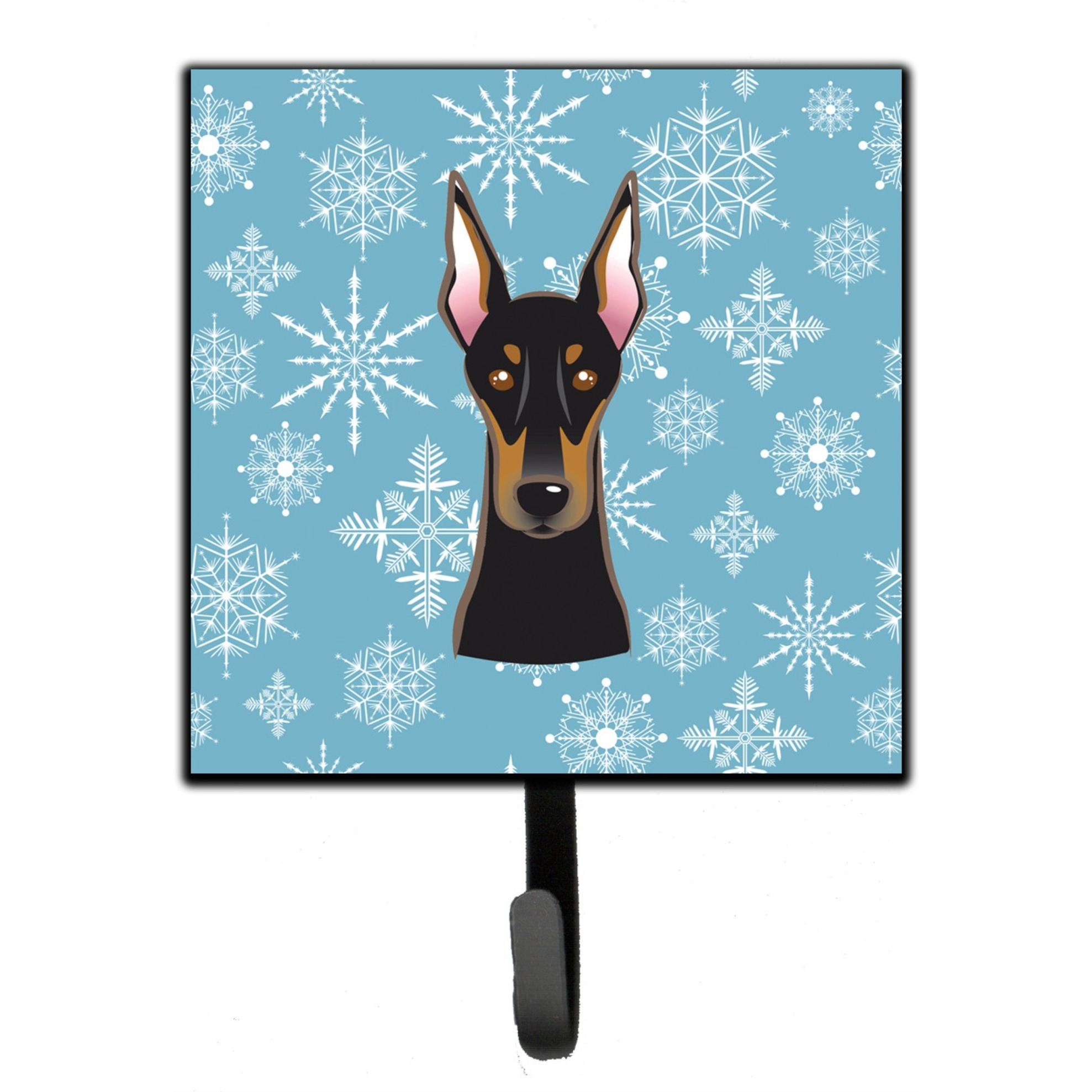 &quotCaroline's Treasures BB1679SH4 Snowflake Doberman Leash or Key Holder, Small, Multicolor"