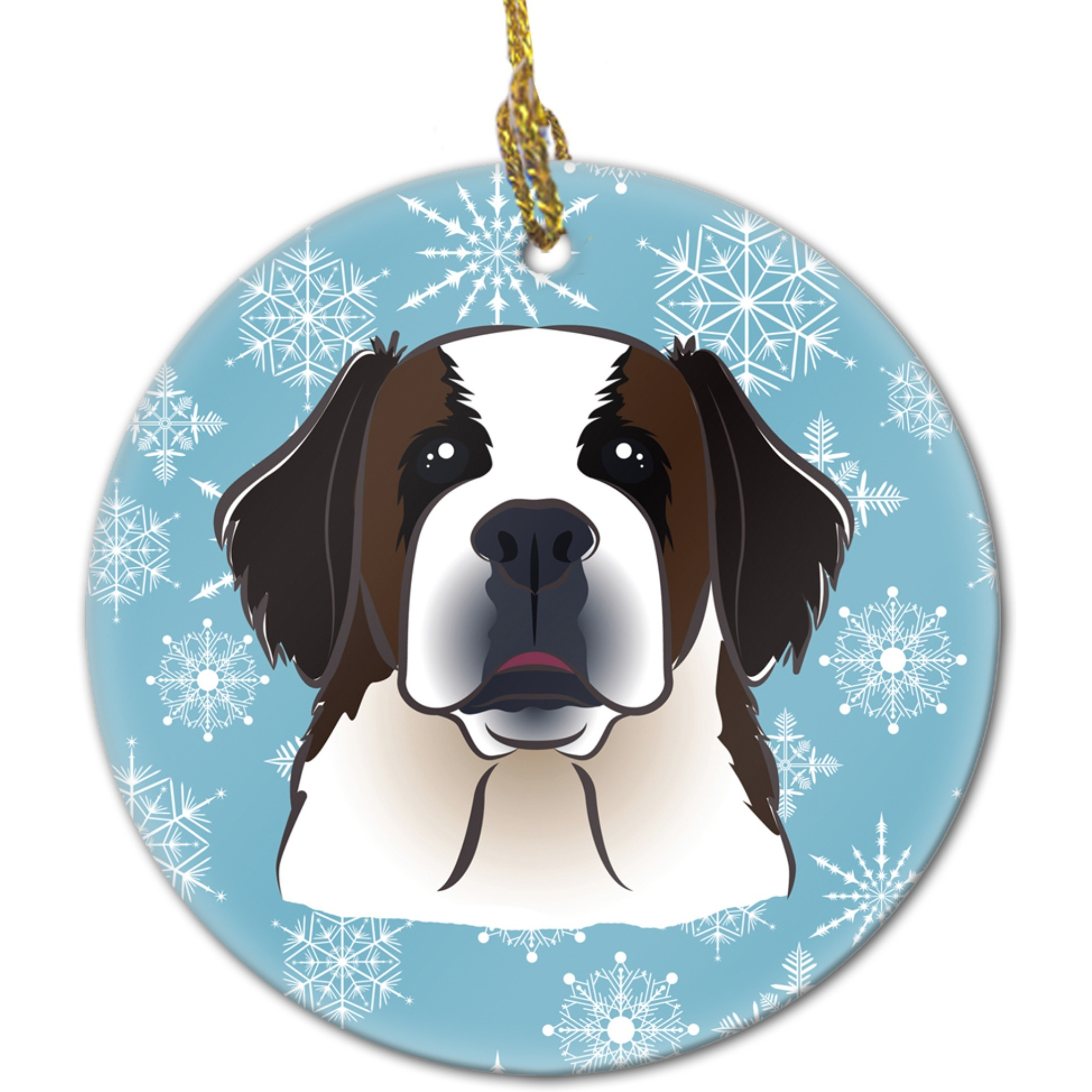 &quotCaroline's Treasures BB1680CO1 Snowflake Saint Bernard Ceramic Ornament, Multicolor"