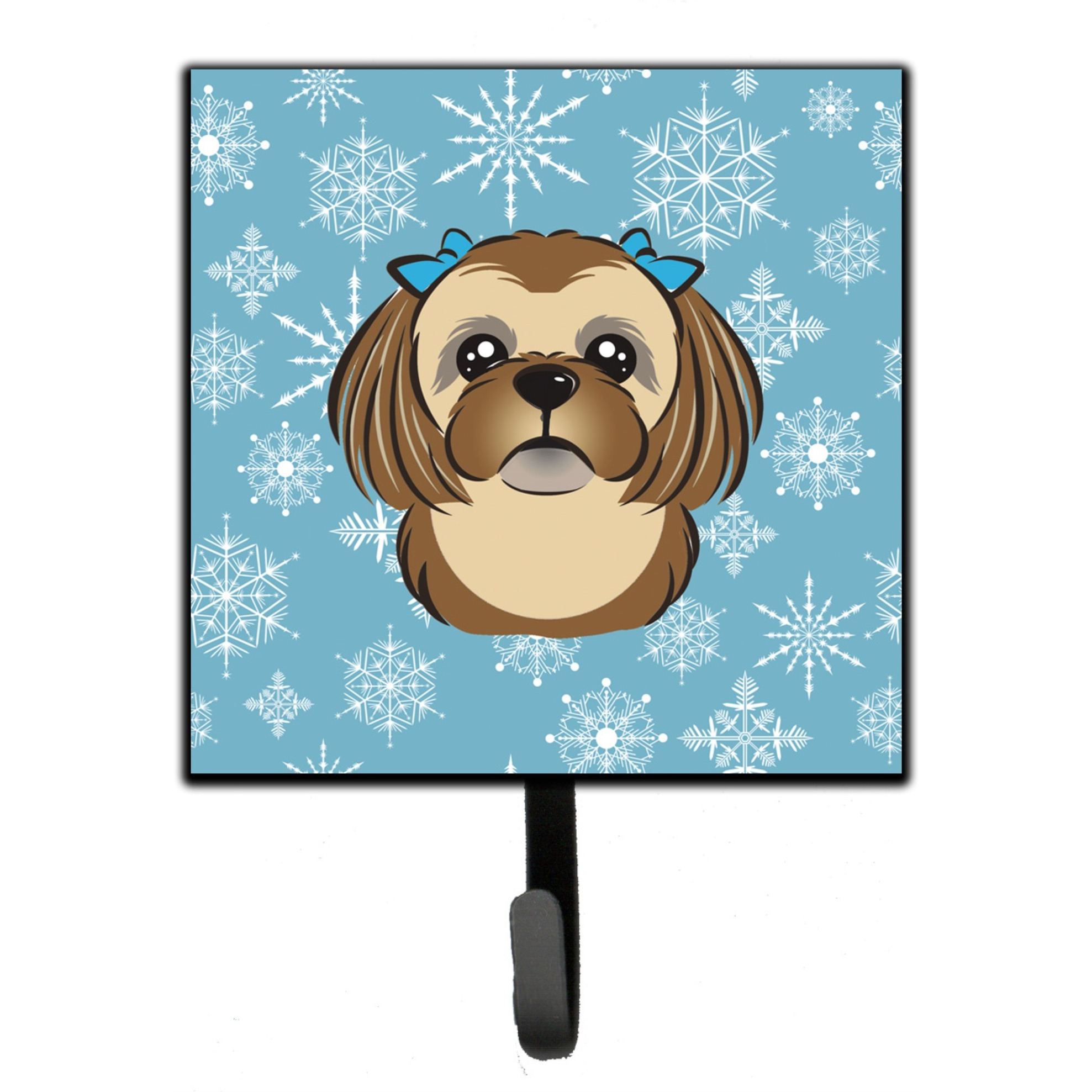 &quotCaroline's Treasures BB1683SH4 Snowflake Chocolate Brown Shih Tzu Leash or Key Holder, Small, Multicolor"