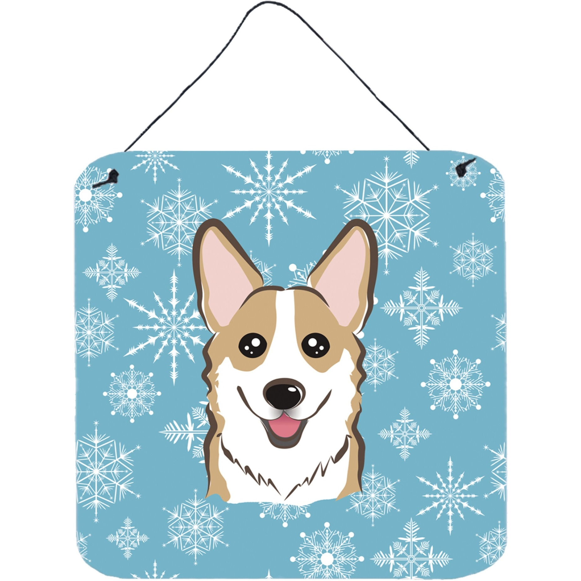 &quotCaroline's Treasures Snowflake Sable Corgi Wall or Door Hanging Prints BB1687DS66, 6HX6W, Multicolor"