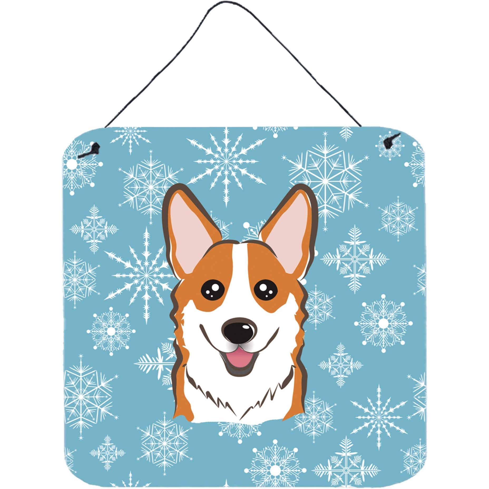 &quotCaroline's Treasures Snowflake Red Corgi Wall or Door Hanging Prints BB1688DS66, 6HX6W, Multicolor"