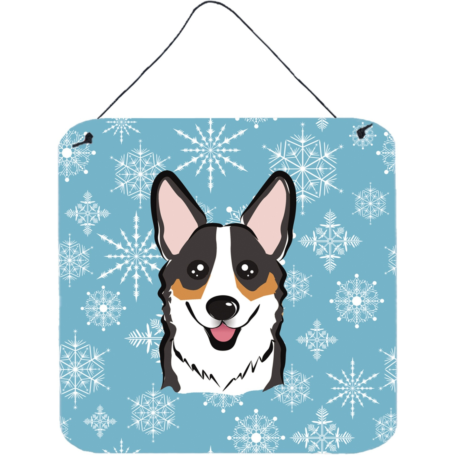 &quotCaroline's Treasures Snowflake Tricolor Corgi Wall or Door Hanging Prints BB1689DS66, 6HX6W, Multicolor"