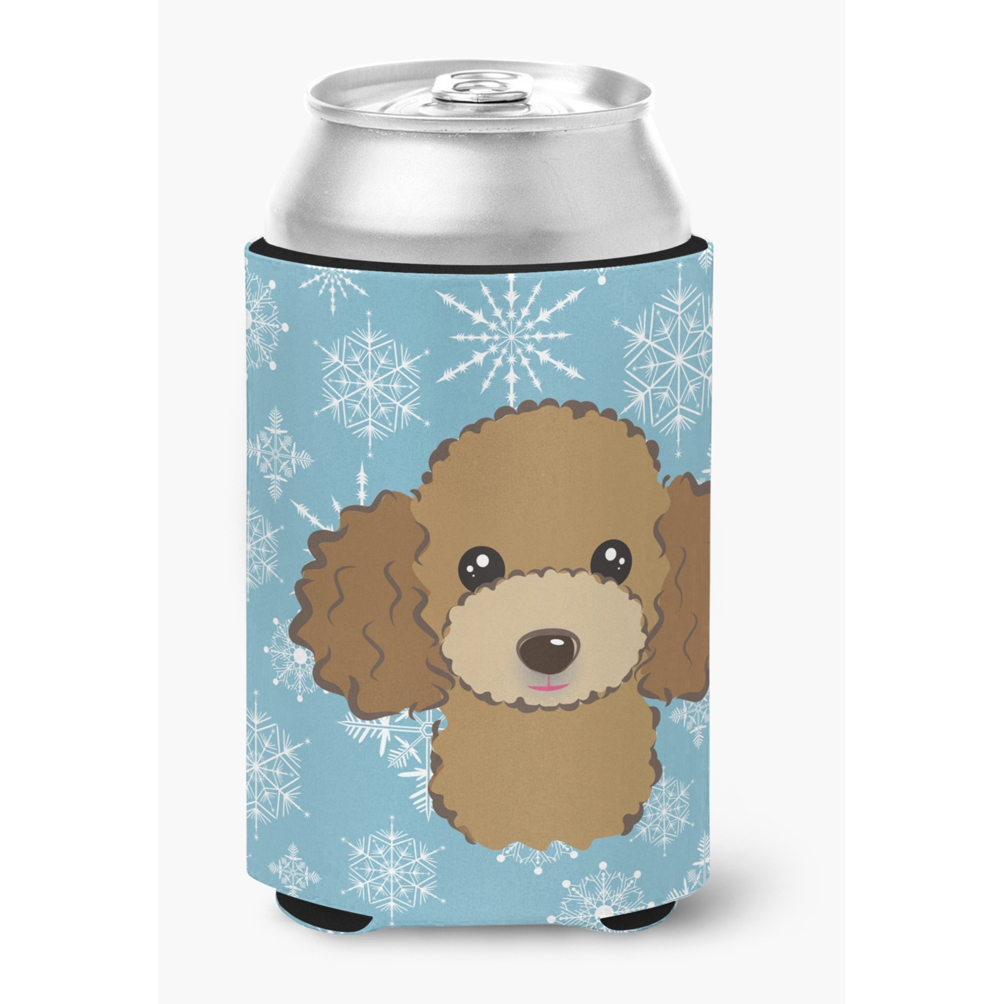 &quotCaroline's Treasures Snowflake Chocolate Brown Poodle Can/Bottle Hugger, Multicolor"