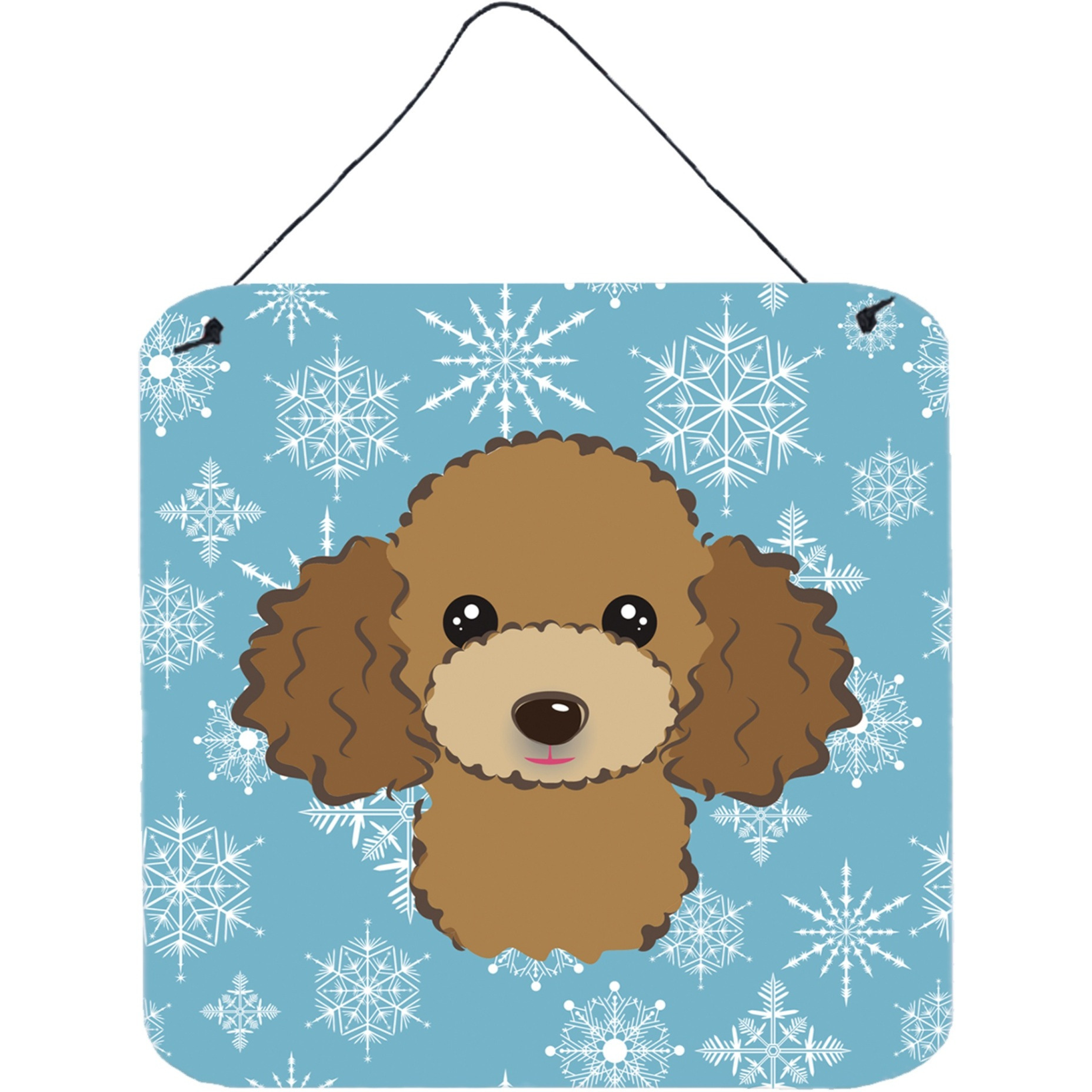 &quotCaroline's Treasures Snowflake Chocolate Brown Poodle Wall or Door Hanging Prints BB1690DS66, 6HX6W, Multicolor"
