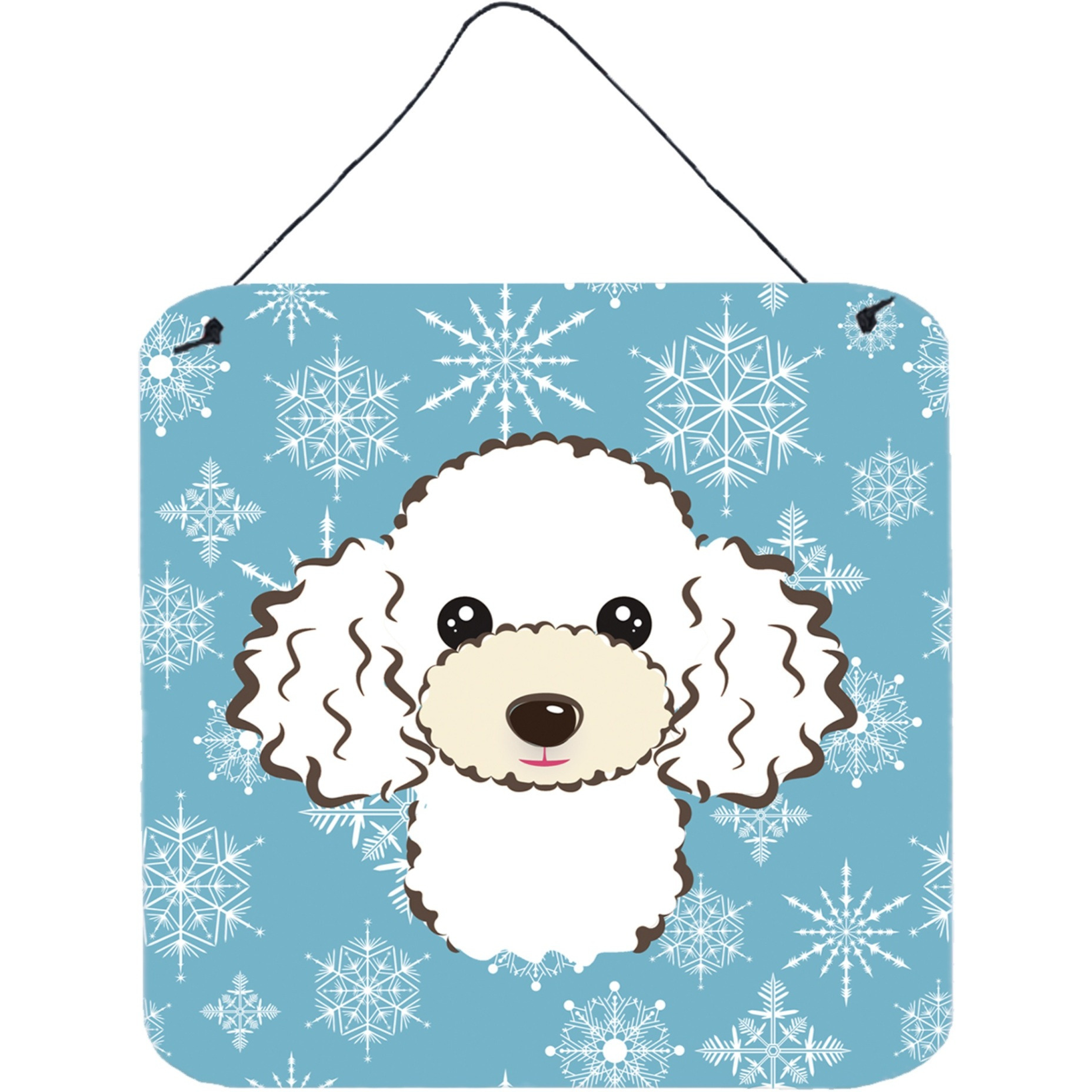 &quotCaroline's Treasures Snowflake White Poodle Wall or Door Hanging Prints BB1691DS66, 6"&quotH x 6"&quotW, Multicolor"