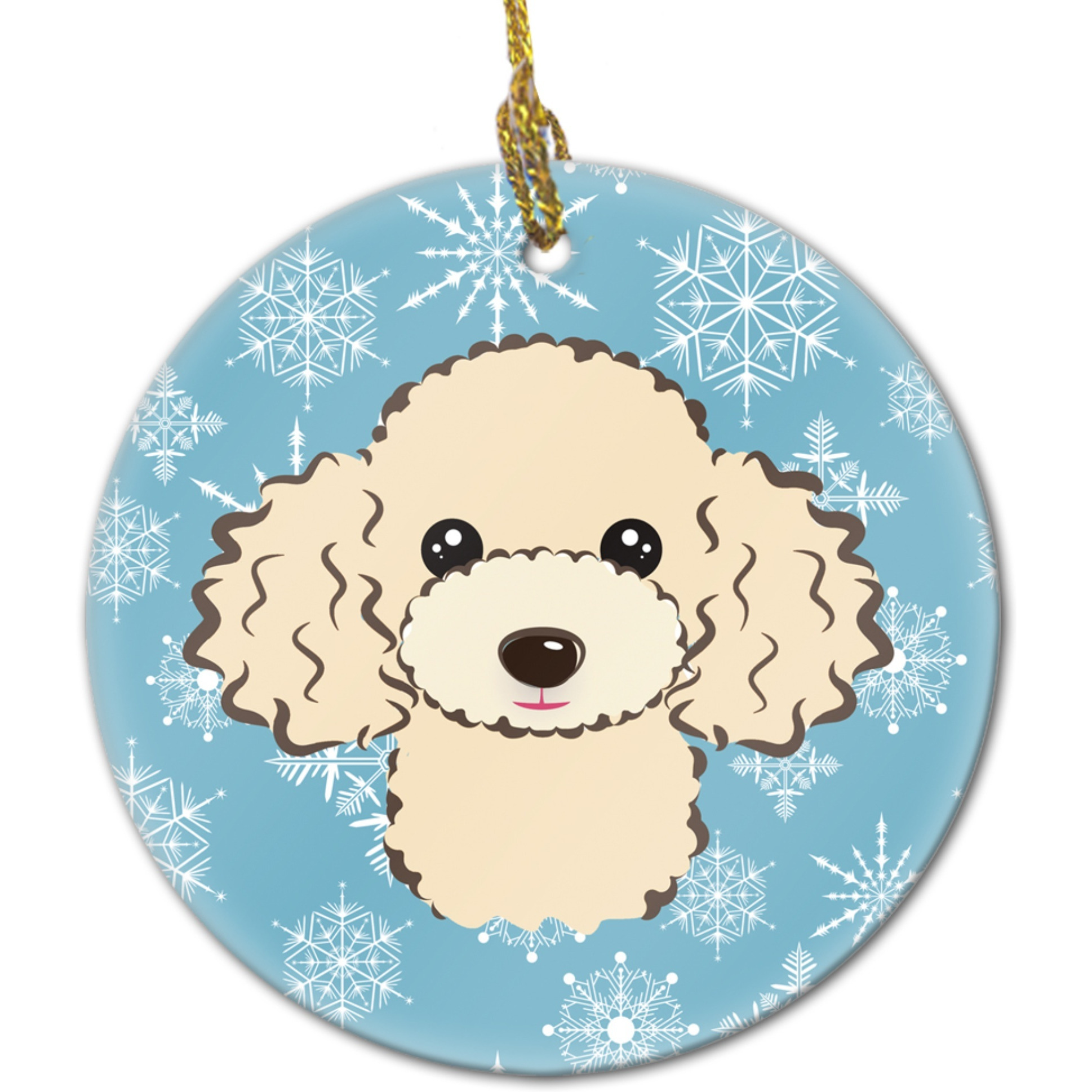 &quotCaroline's Treasures BB1692CO1 Snowflake Buff Poodle Ceramic Ornament, Multicolor"