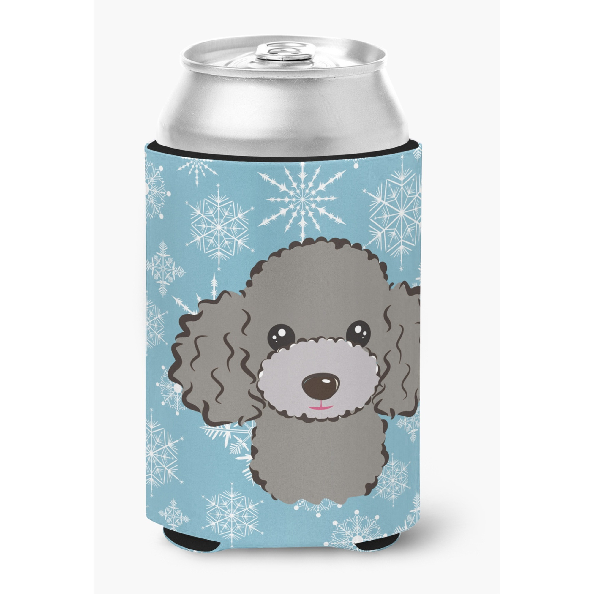 &quotCaroline's Treasures Snowflake Silver Gray Poodle Can/Bottle Hugger, Multicolor"