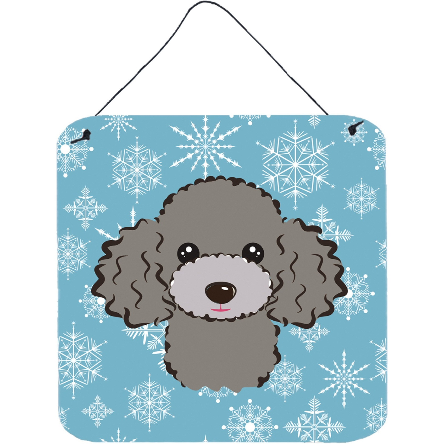 &quotCaroline's Treasures Snowflake Silver Gray Poodle Wall or Door Hanging Prints BB1693DS66, 6HX6W, Multicolor"