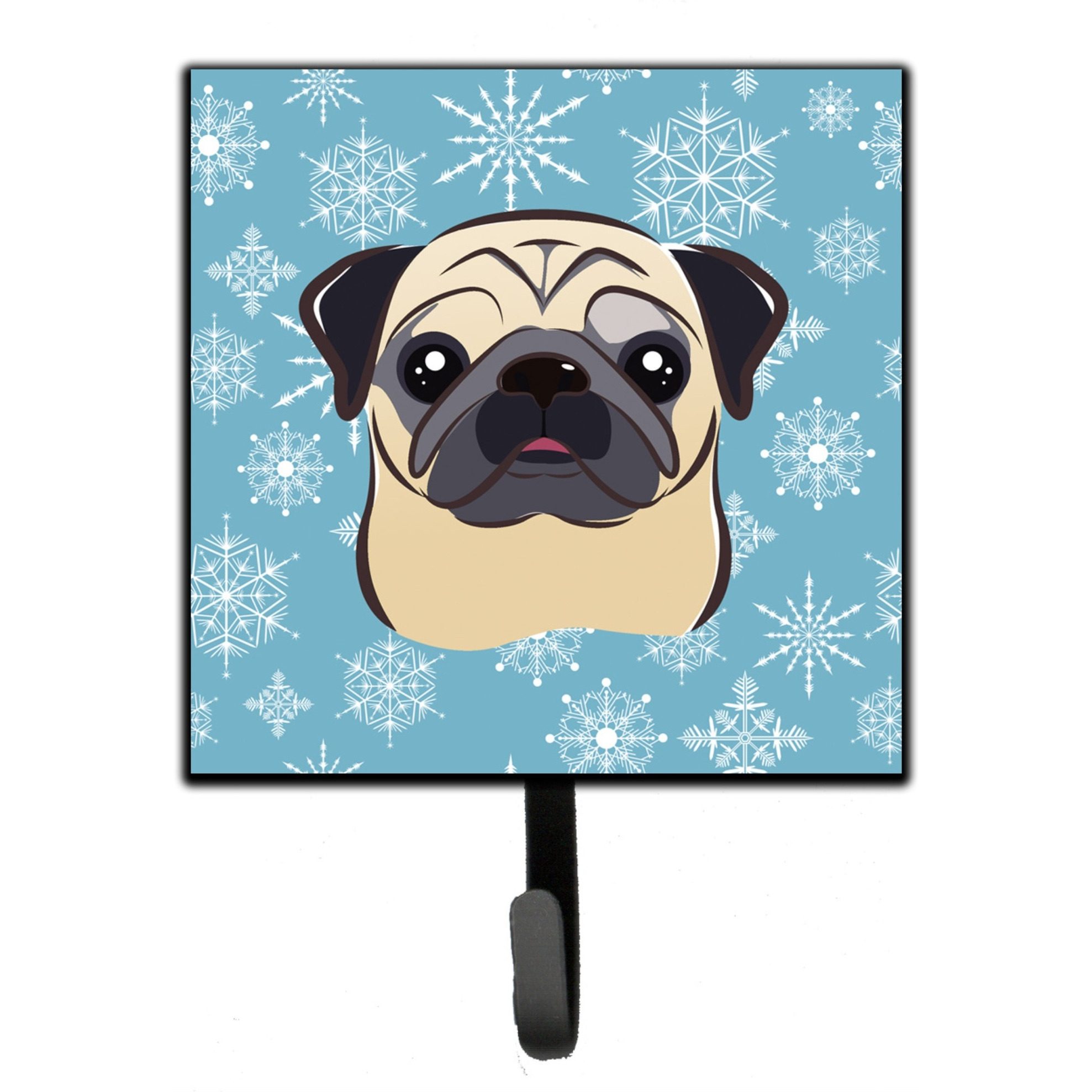 &quotCaroline's Treasures BB1696SH4 Snowflake Fawn Pug Leash or Key Holder, Small, Multicolor"