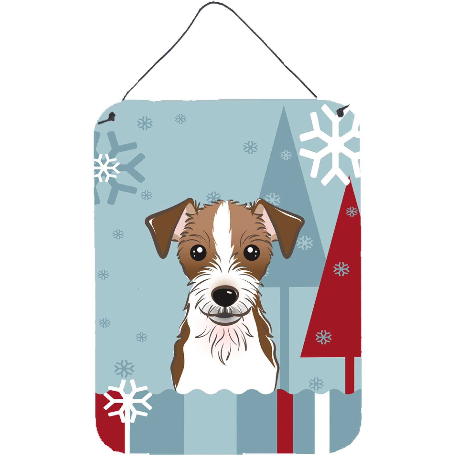 &quotCaroline's Treasures Winter Holiday Jack Russell Terrier Wall or Door Hanging Prints BB1698DS1216, 16HX12W, Multicolor"