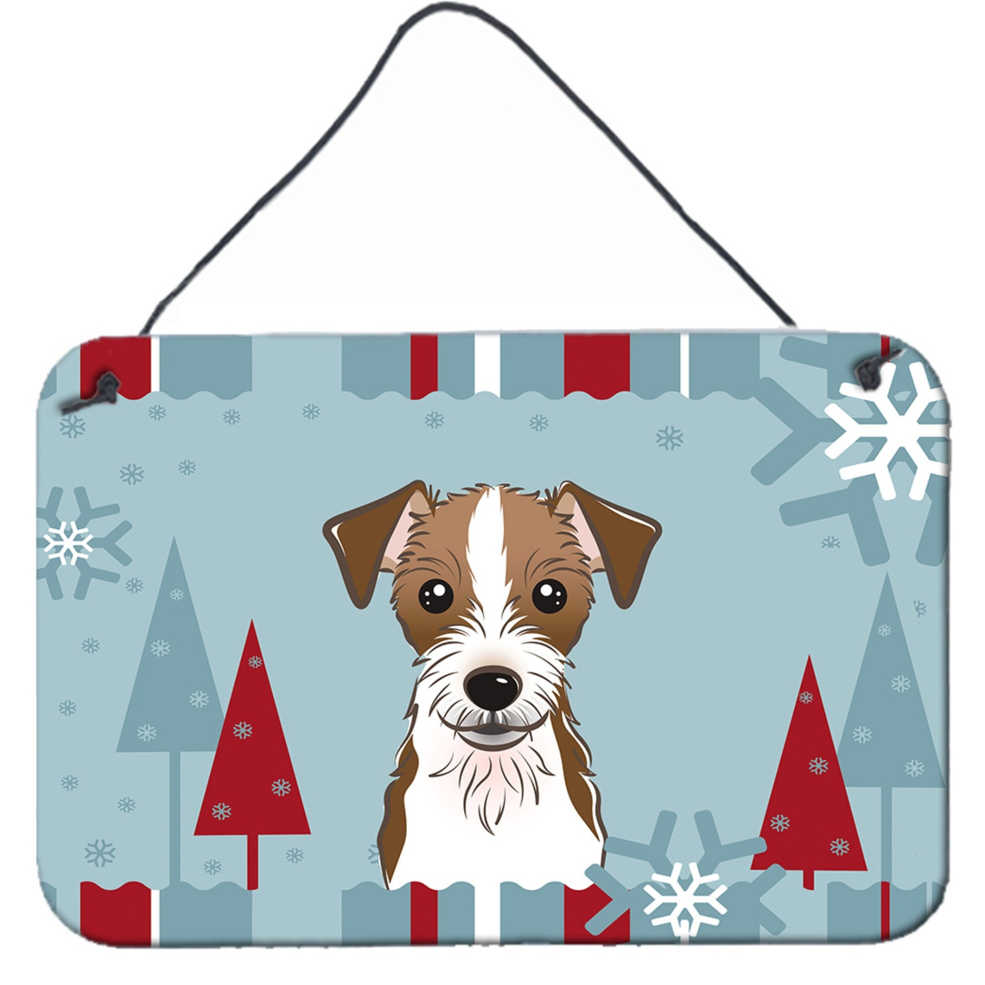 &quotCaroline's Treasures Winter Holiday Jack Russell Terrier Wall or Door Hanging Prints BB1698DS812, 8HX12W, Multicolor"
