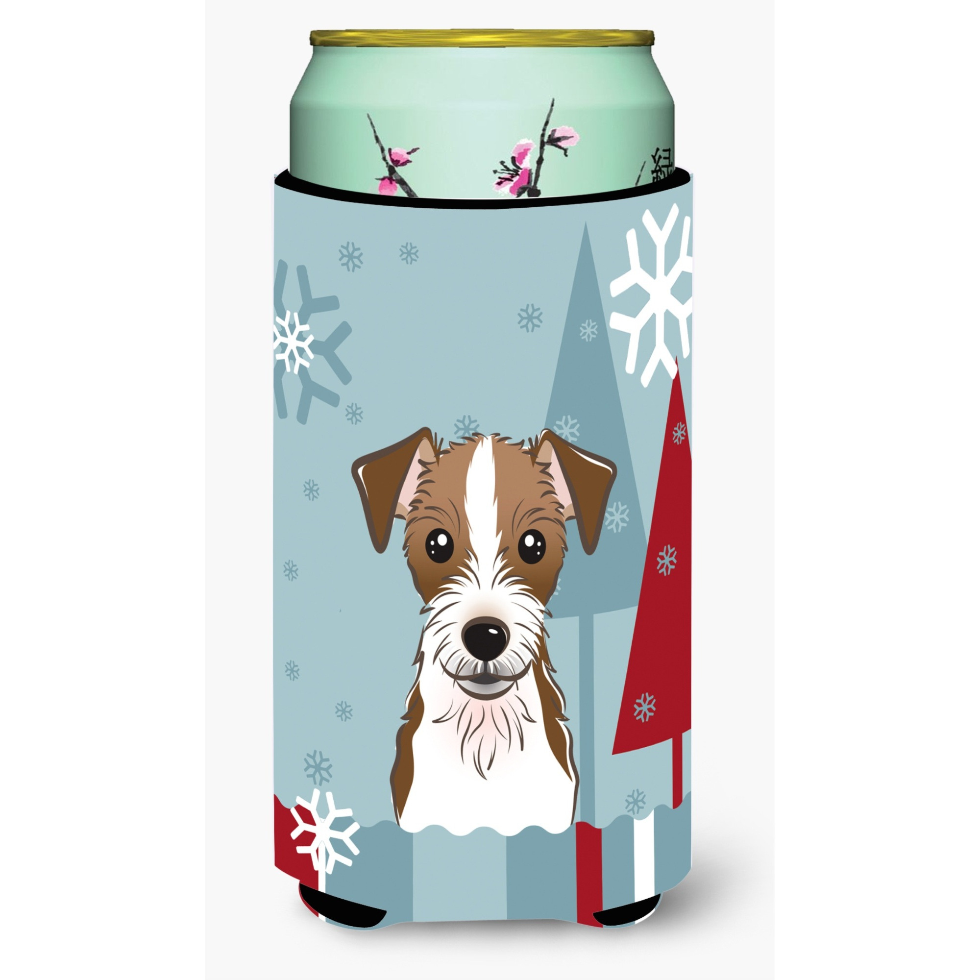 &quotCaroline's Treasures BB1698TBC Winter Holiday Jack Russell Terrier Tall Boy Koozie Hugger, Multicolor"