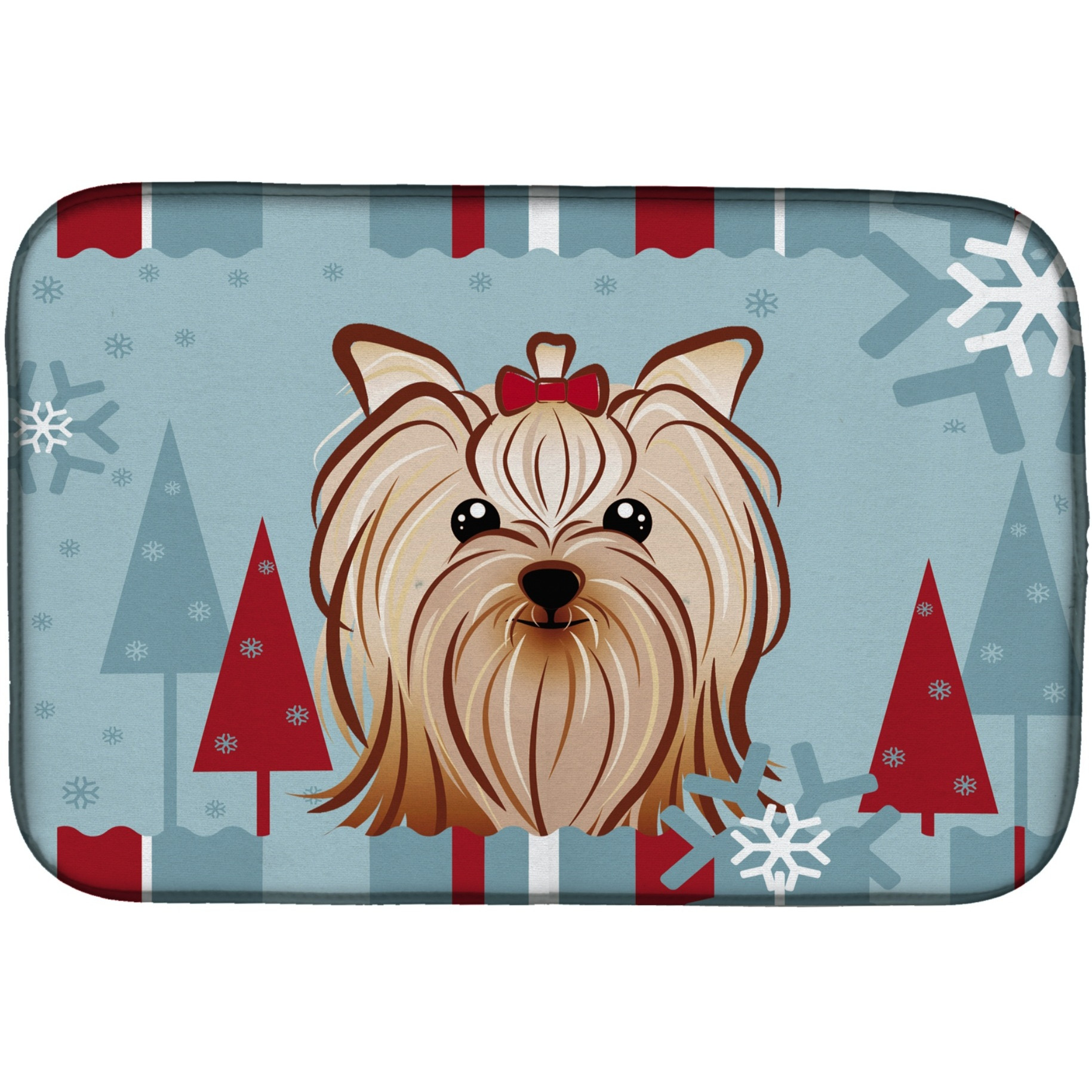 &quotCaroline's Treasures BB1700DDM Dish Drying Mat, 14"" x 21"", Winter Holiday"