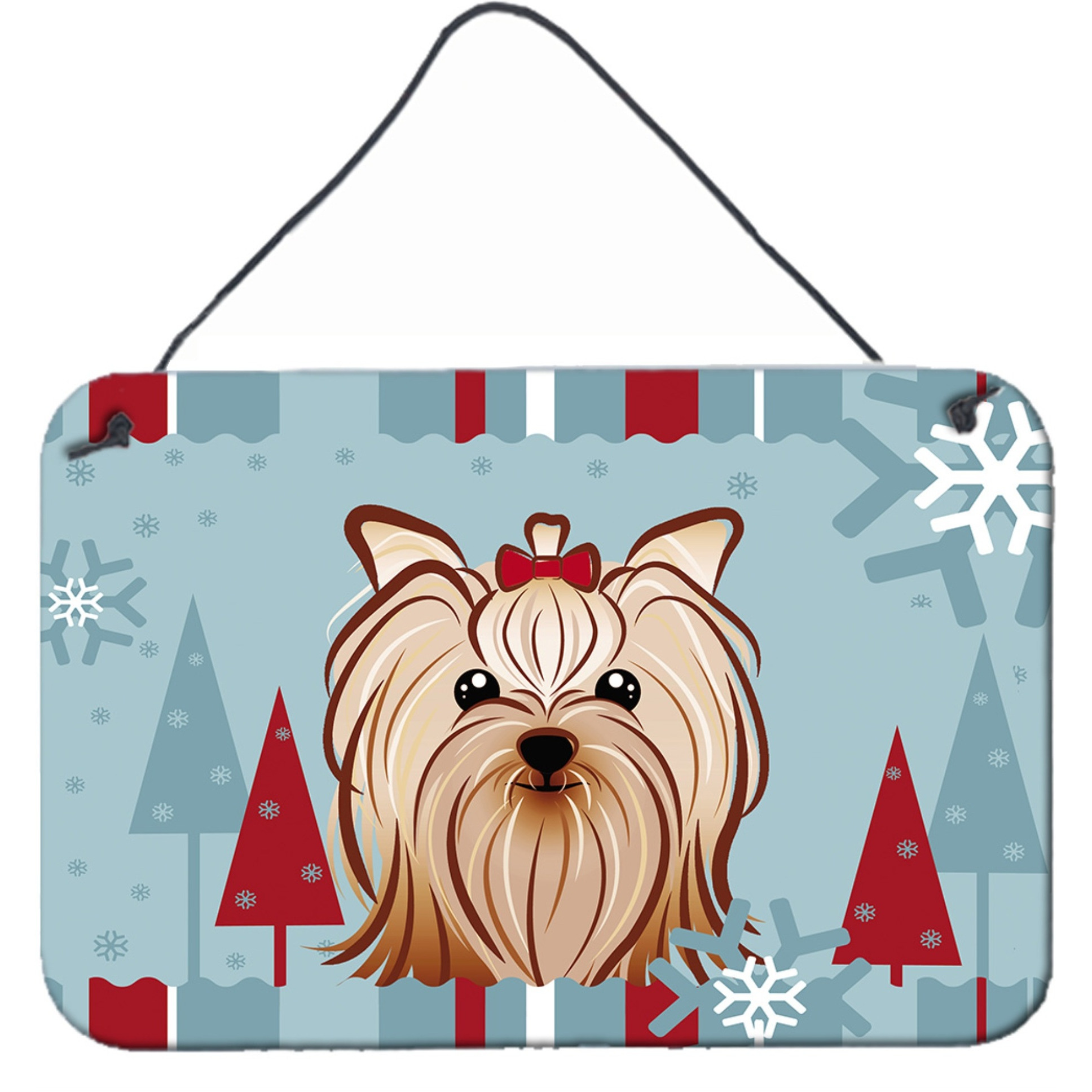 &quotCaroline's Treasures Winter Holiday Yorkie Yorkshire Terrier Wall or Door Hanging Prints BB1700DS812, 8HX12W"