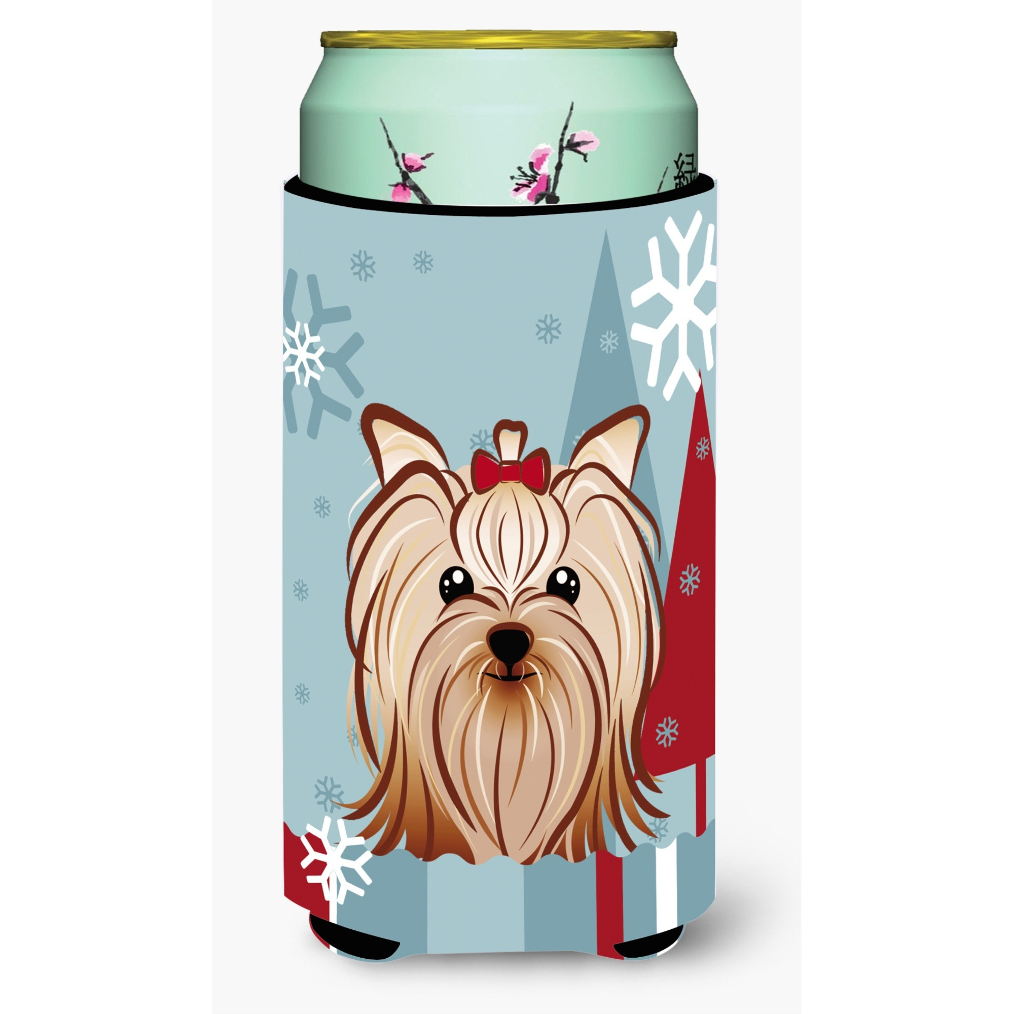 &quotCaroline's Treasures Winter Holiday Yorkie Yorkshire Terrier Tall Boy Koozie Hugger, Multicolor"