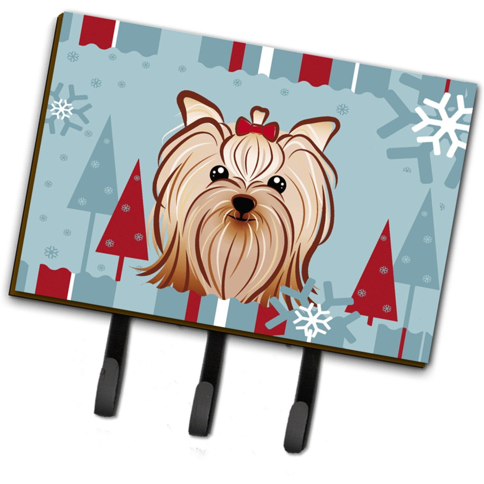 &quotCaroline's Treasures BB1700TH68 Winter Holiday Yorkie Yorkshire Terrier Leash or Key Holder, Large, Multicolor"
