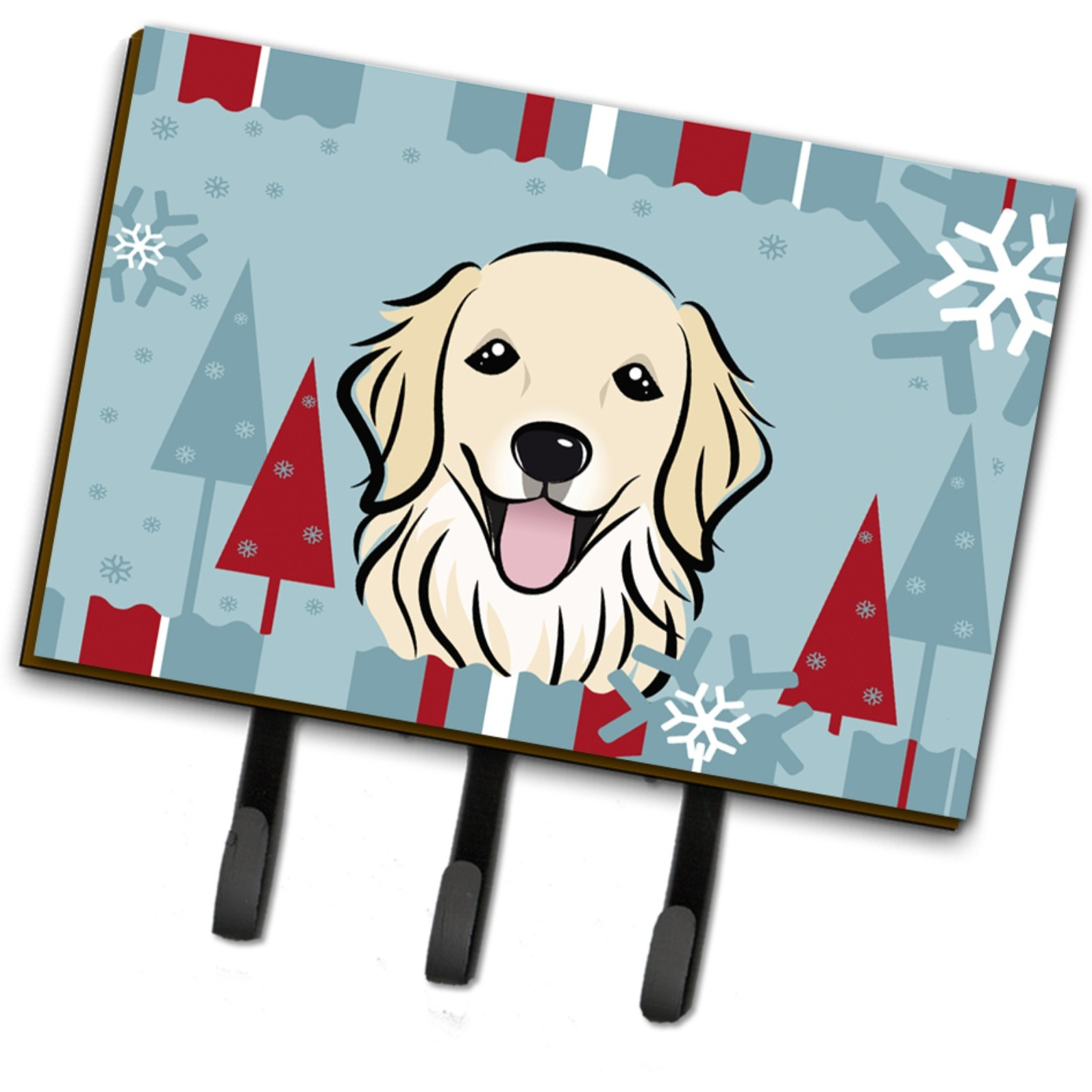 &quotCaroline's Treasures BB1701TH68 Winter Holiday Golden Retriever Leash or Key Holder, Large, Multicolor"