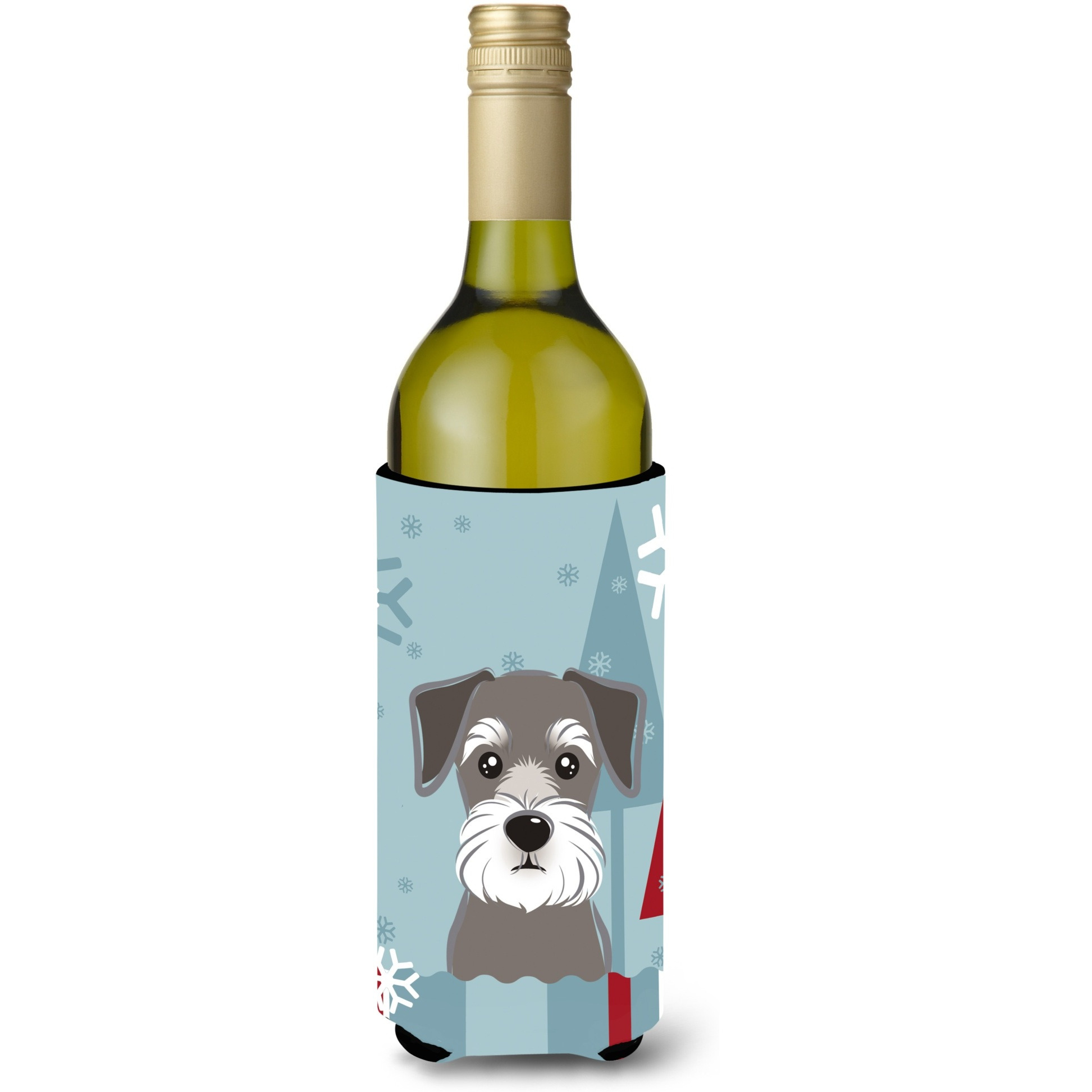&quotCaroline's Treasures Winter Holiday Schnauzer Wine Bottle Koozie Hugger, 750 ml, Multicolor"