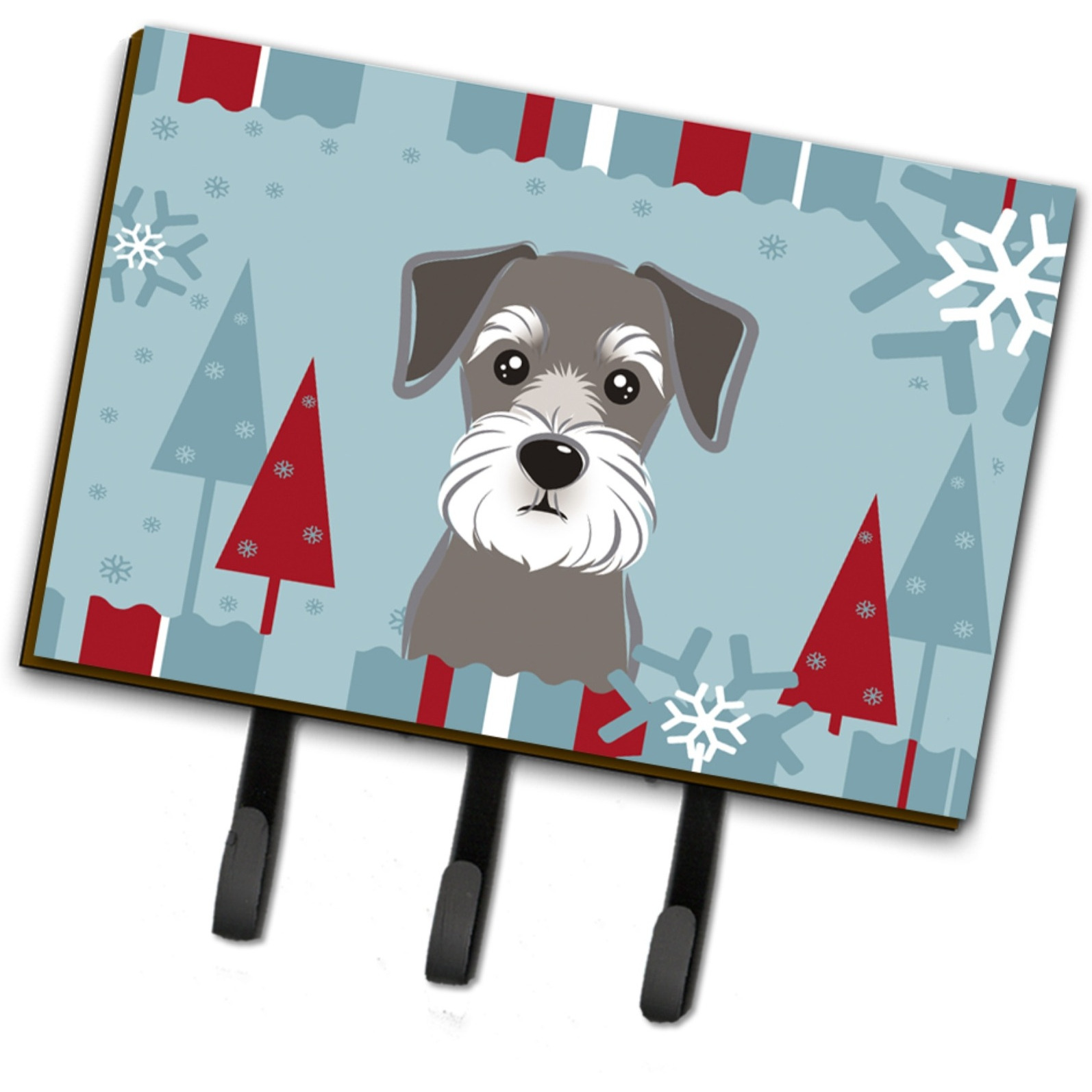 &quotCaroline's Treasures BB1702TH68 Winter Holiday Schnauzer Leash or Key Holder, Large, Multicolor"