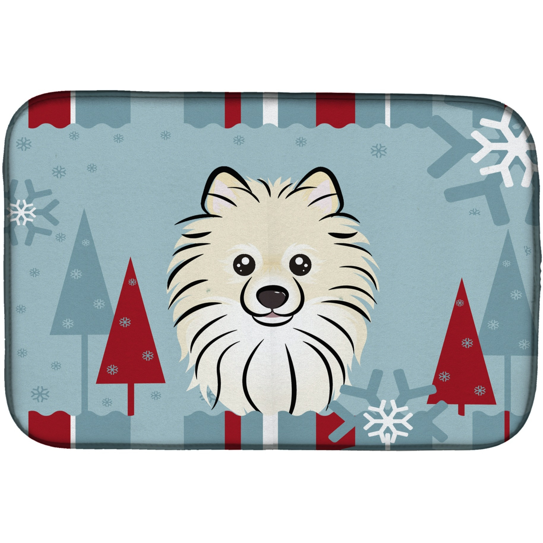 &quotCaroline's Treasures BB1703DDM Dish Drying Mat, 14"" x 21"", Winter Holiday"