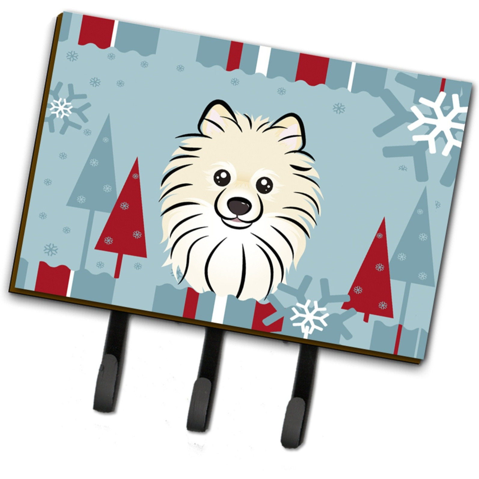 &quotCaroline's Treasures BB1703TH68 Winter Holiday Pomeranian Leash or Key Holder, Large, Multicolor"