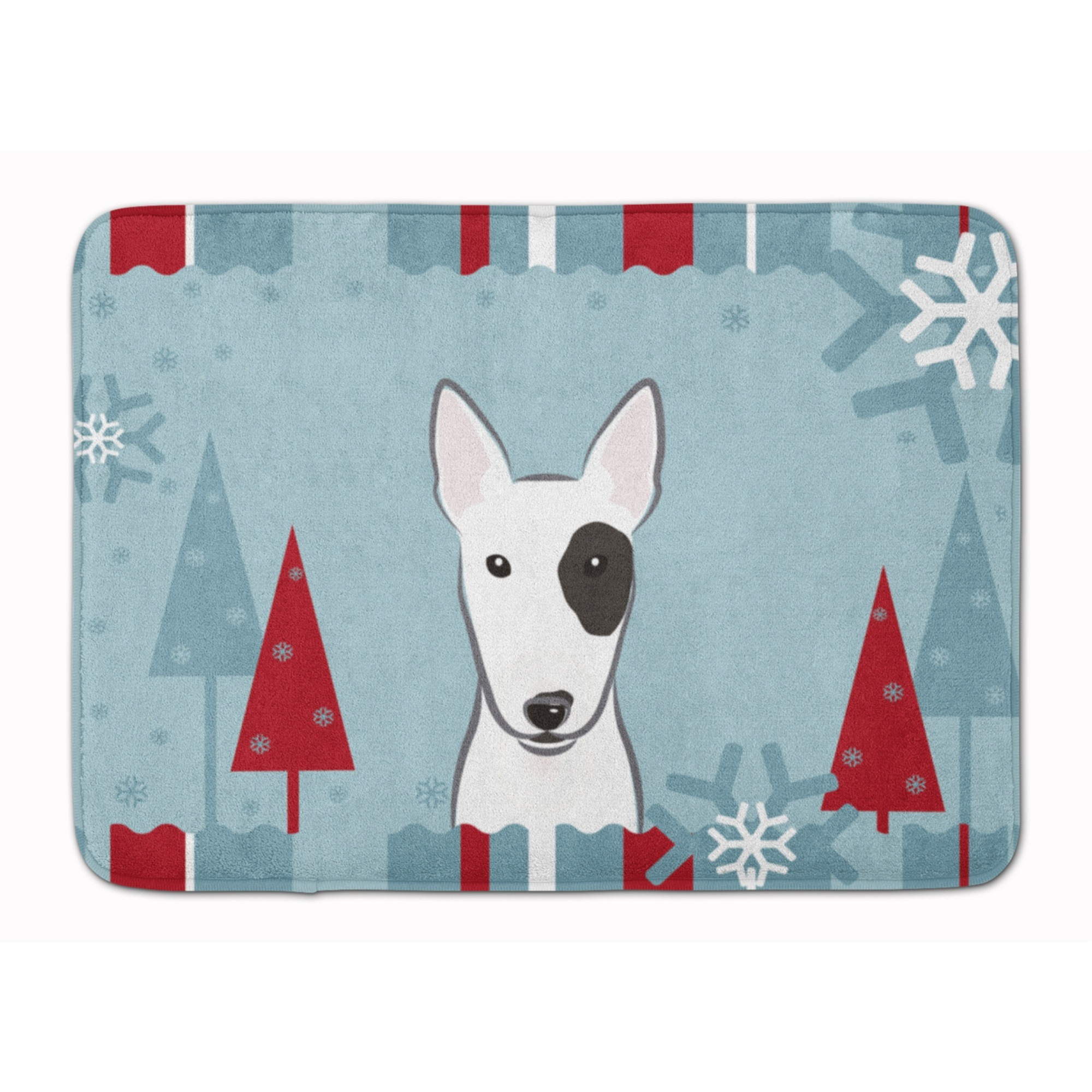 &quotCaroline's Treasures Winter Holiday Bull Terrier Floor Mat, 19"" x 27"", Multicolor"