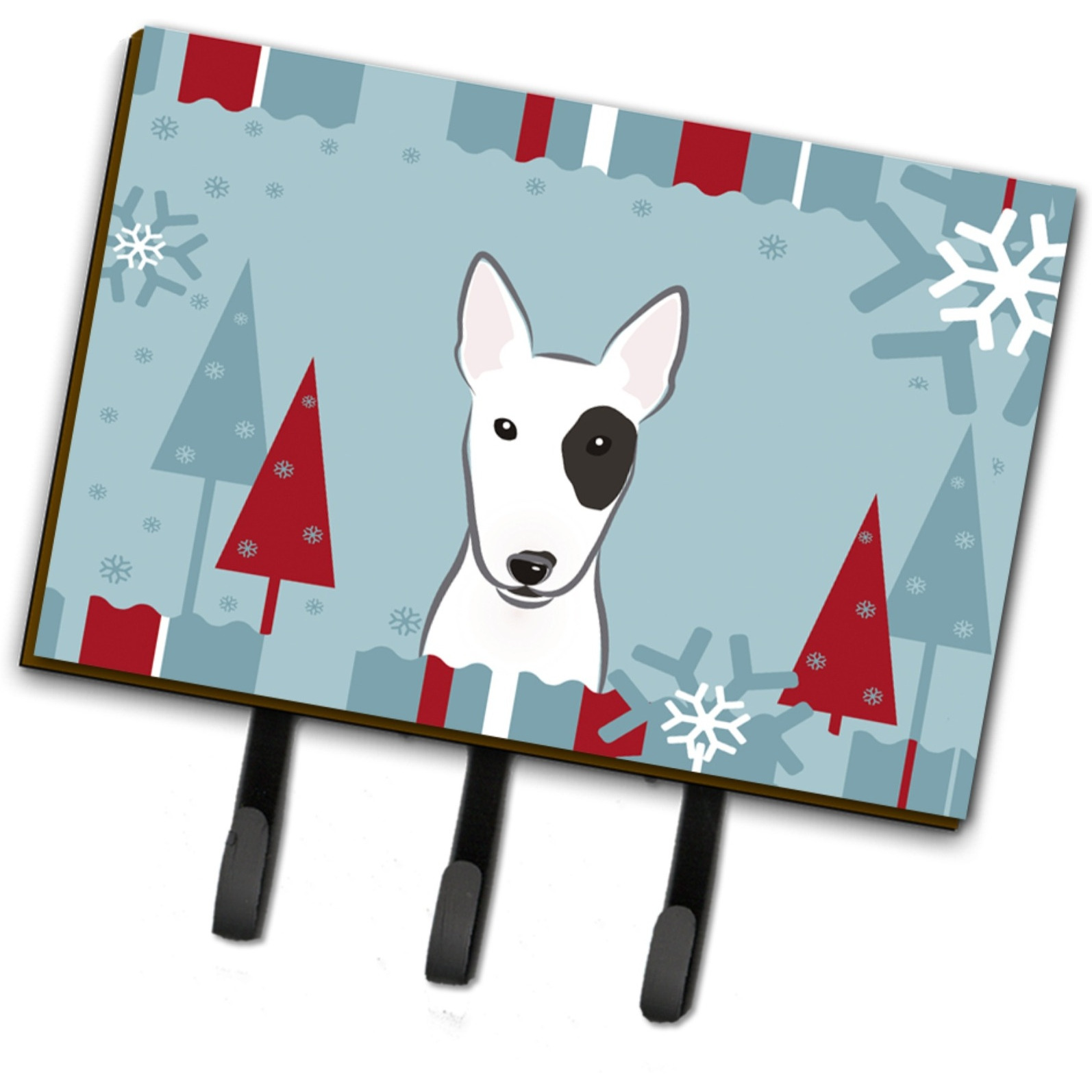 &quotCaroline's Treasures BB1705TH68 Winter Holiday Bull Terrier Leash or Key Holder, Large, Multicolor"