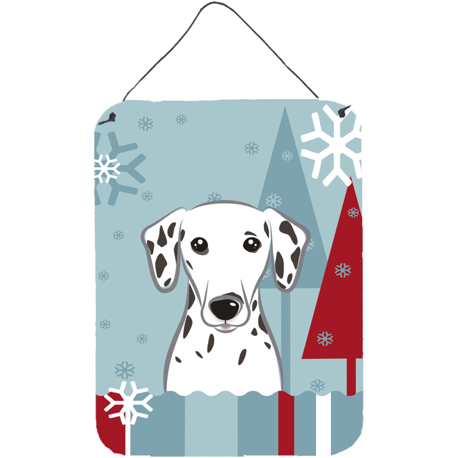 &quotCaroline's Treasures Winter Holiday Dalmatian Wall or Door Hanging Prints BB1706DS1216, 16HX12W, Multicolor"