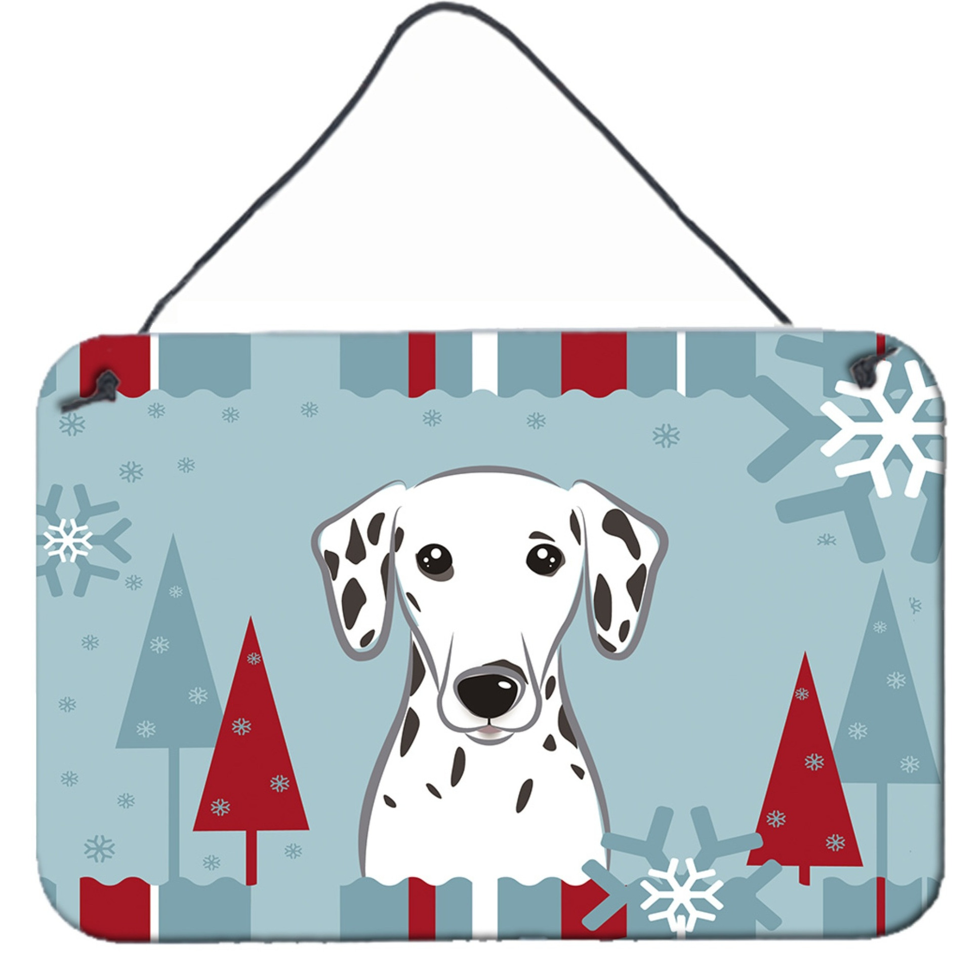 &quotCaroline's Treasures Winter Holiday Dalmatian Wall or Door Hanging Prints BB1706DS812, 8HX12W, Multicolor"