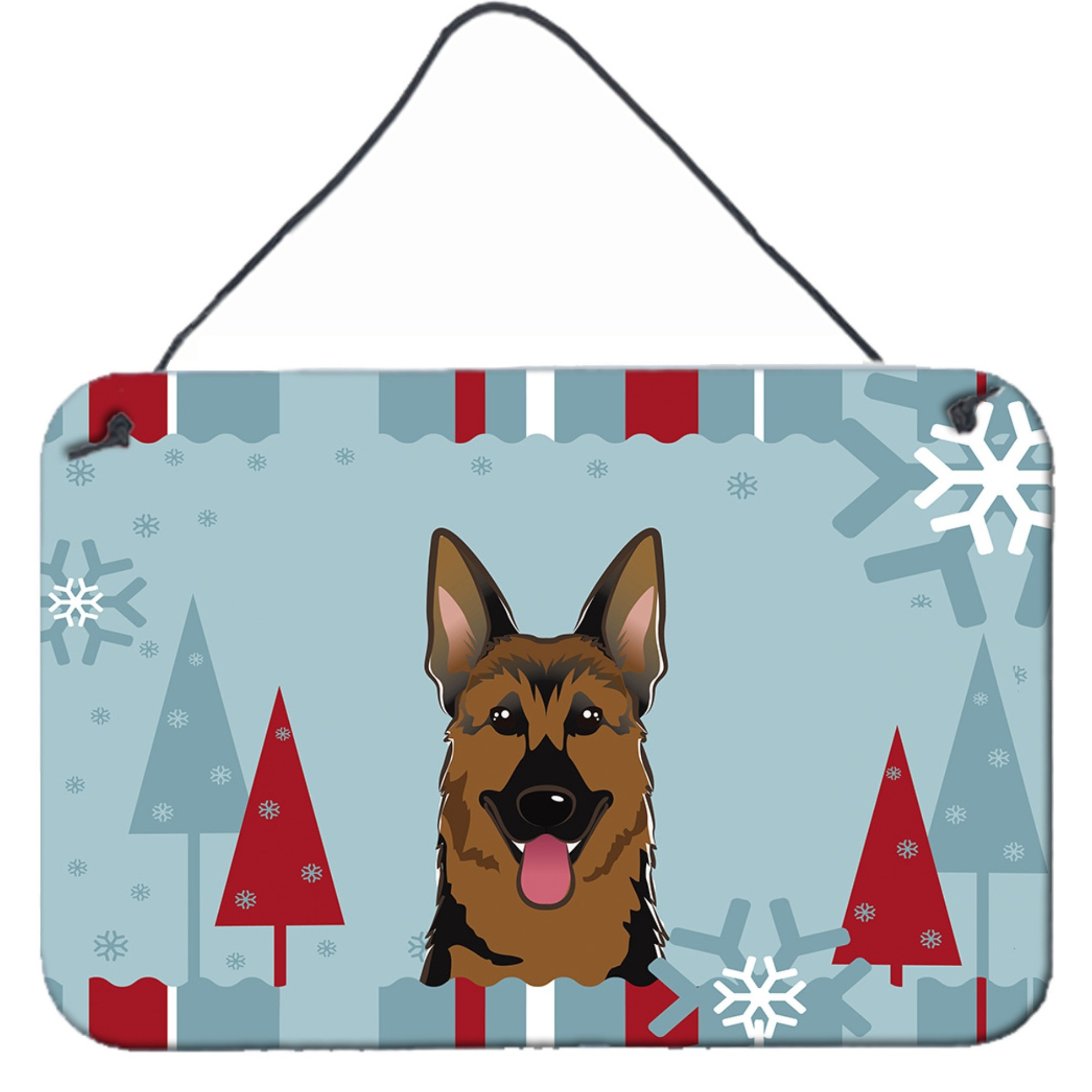 &quotCaroline's Treasures Winter Holiday German Shepherd Wall or Door Hanging Prints BB1707DS812, 8HX12W"