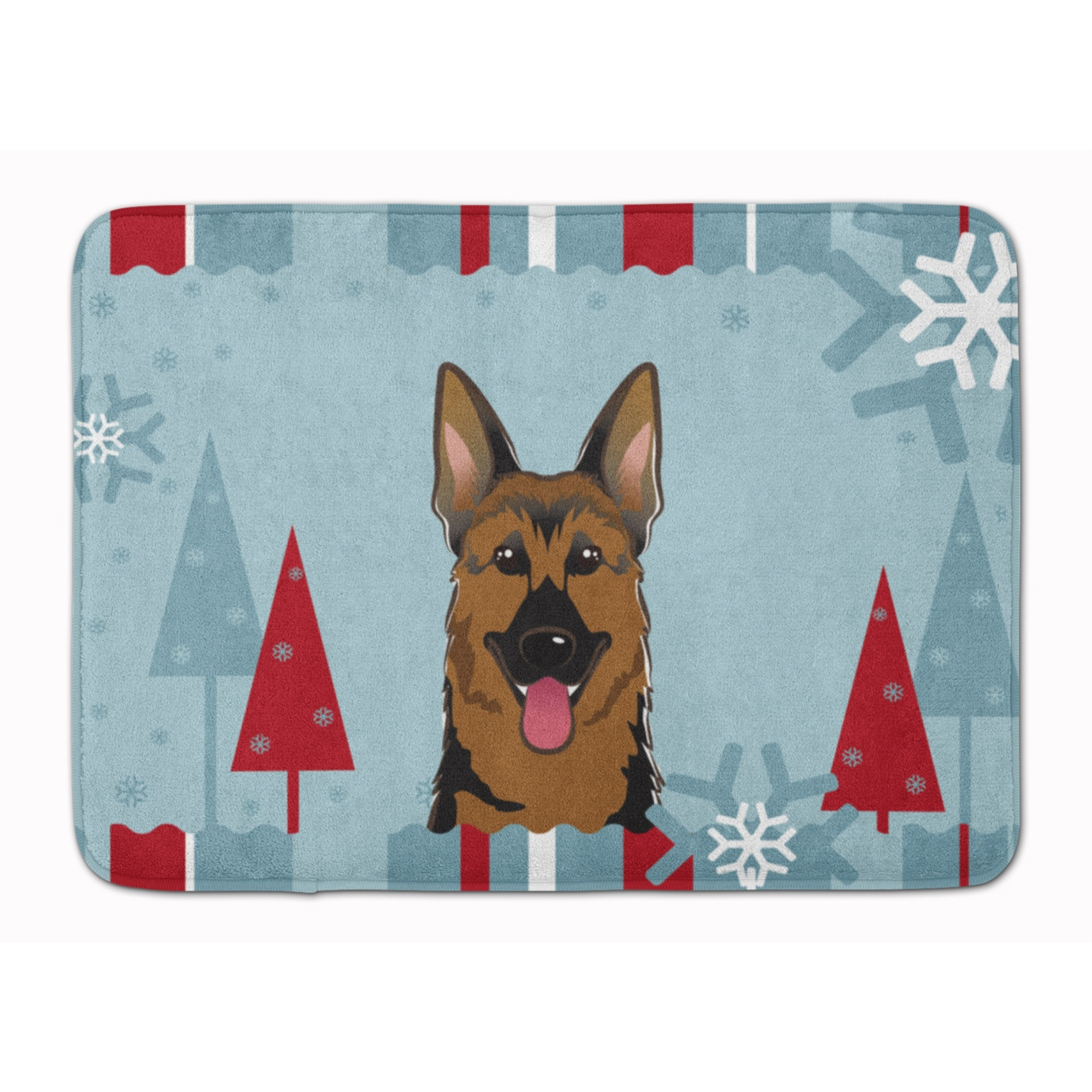 &quotCaroline's Treasures Winter Holiday German Shepherd Floor Mat, 19"" x 27"", Multicolor"