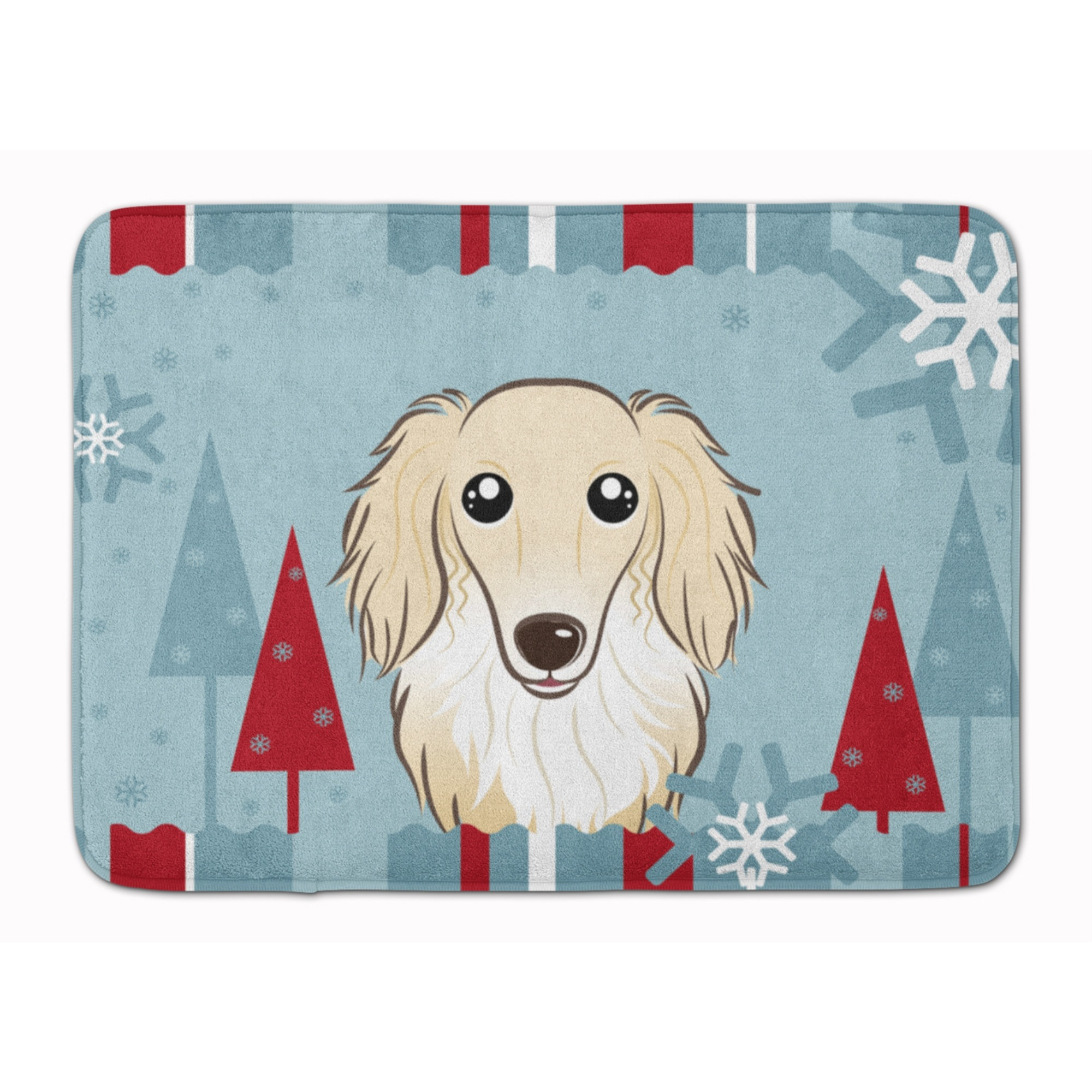 &quotCaroline's Treasures Winter Holiday Longhair Creme Dachshund, 19"" x 27"", Multicolor"