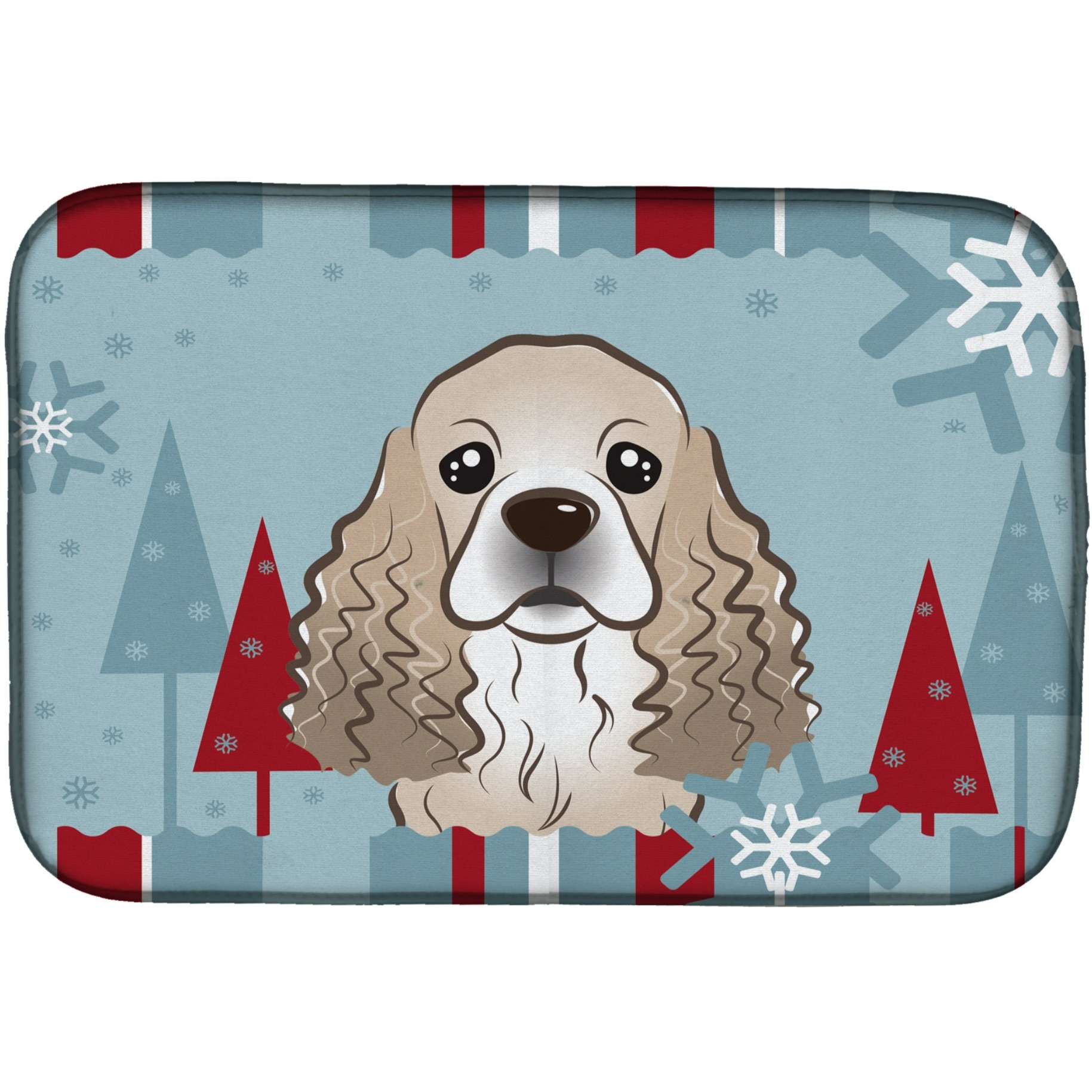 &quotCaroline's Treasures BB1712DDM Dish Drying Mat, 14"" x 21"", Winter Holiday"