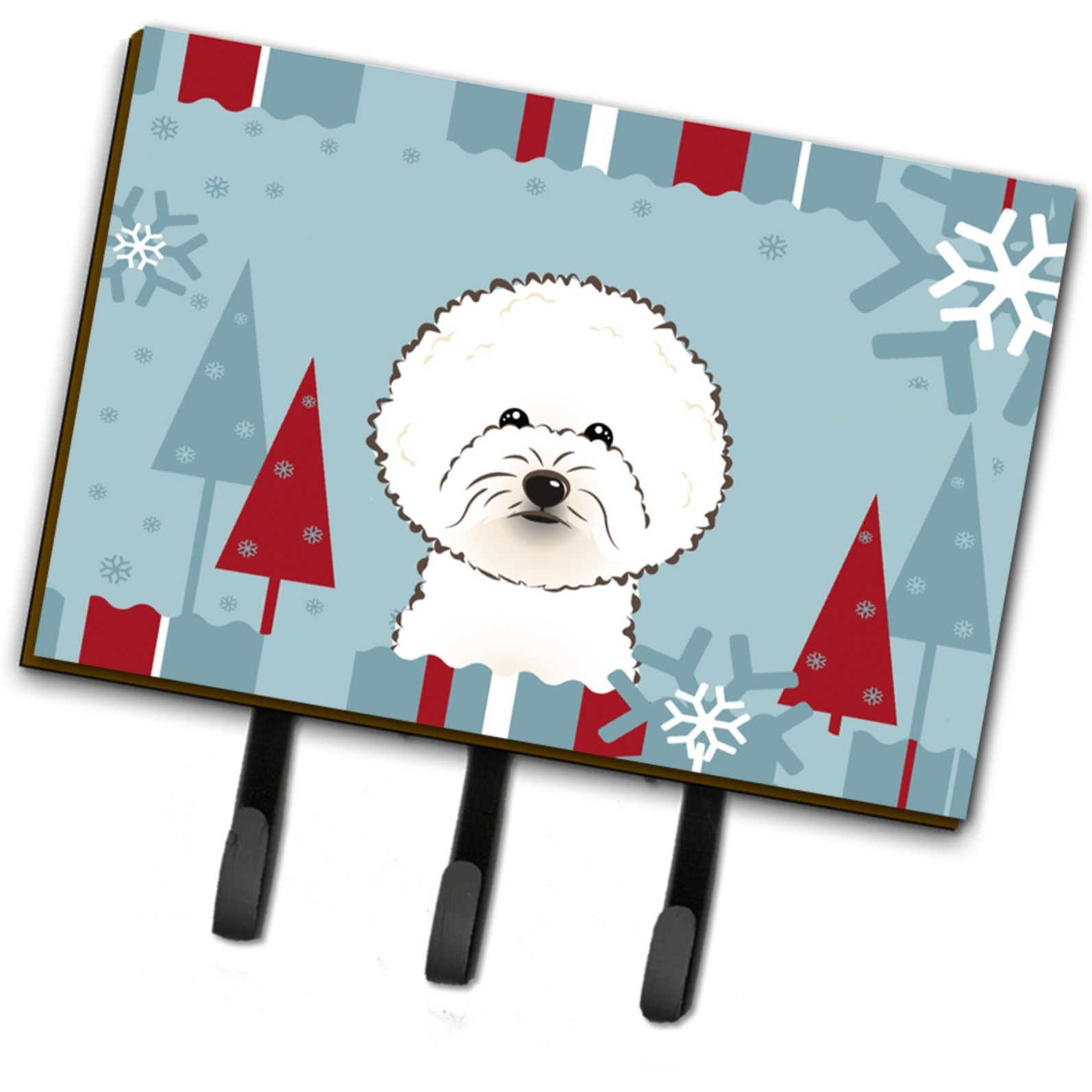 &quotCaroline's Treasures BB1713TH68 Winter Holiday Bichon Frise Leash or Key Holder, Large, Multicolor"