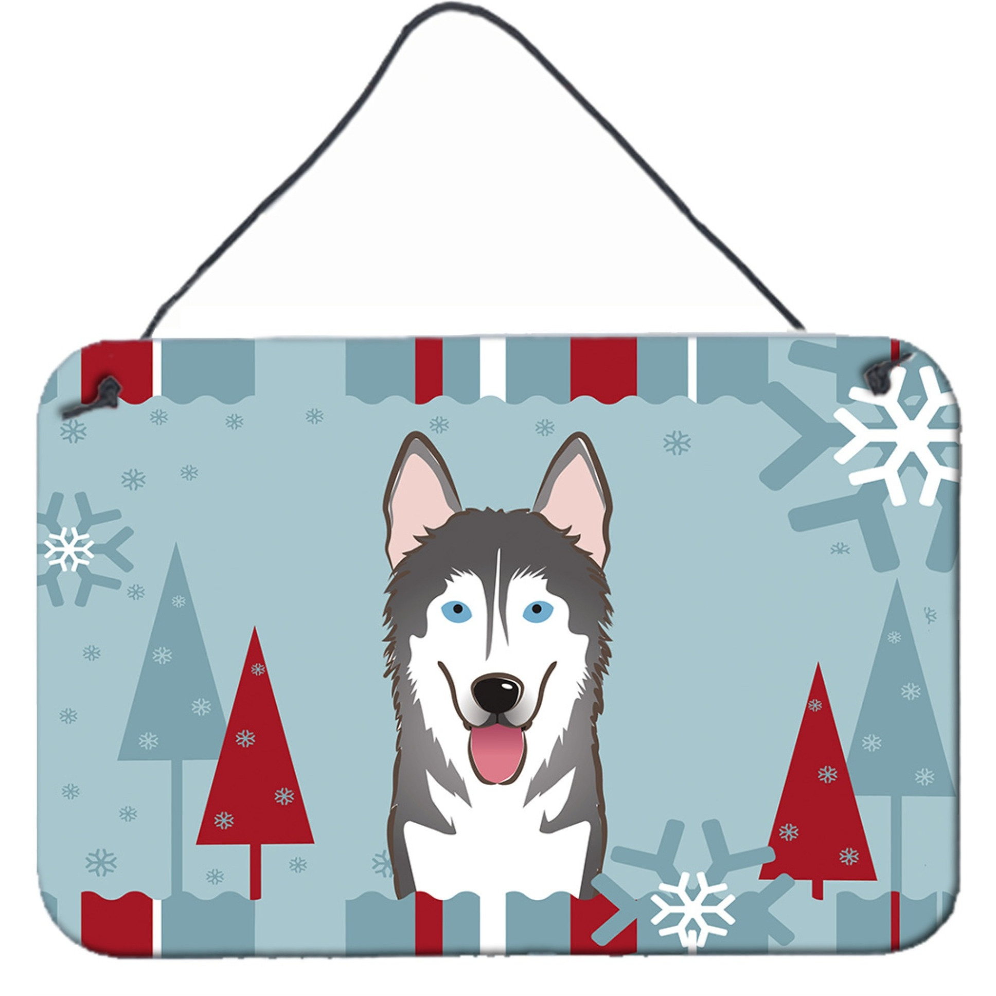 &quotCaroline's Treasures Winter Holiday Alaskan Malamute Wall or Door Hanging Prints BB1714DS812, 8HX12W"
