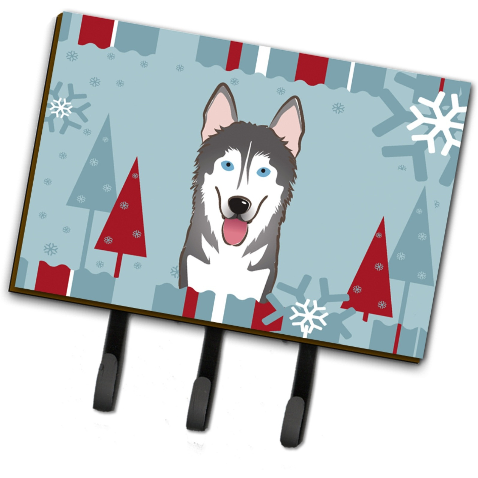 &quotCaroline's Treasures BB1714TH68 Winter Holiday Alaskan Malamute Leash or Key Holder, Large, Multicolor"