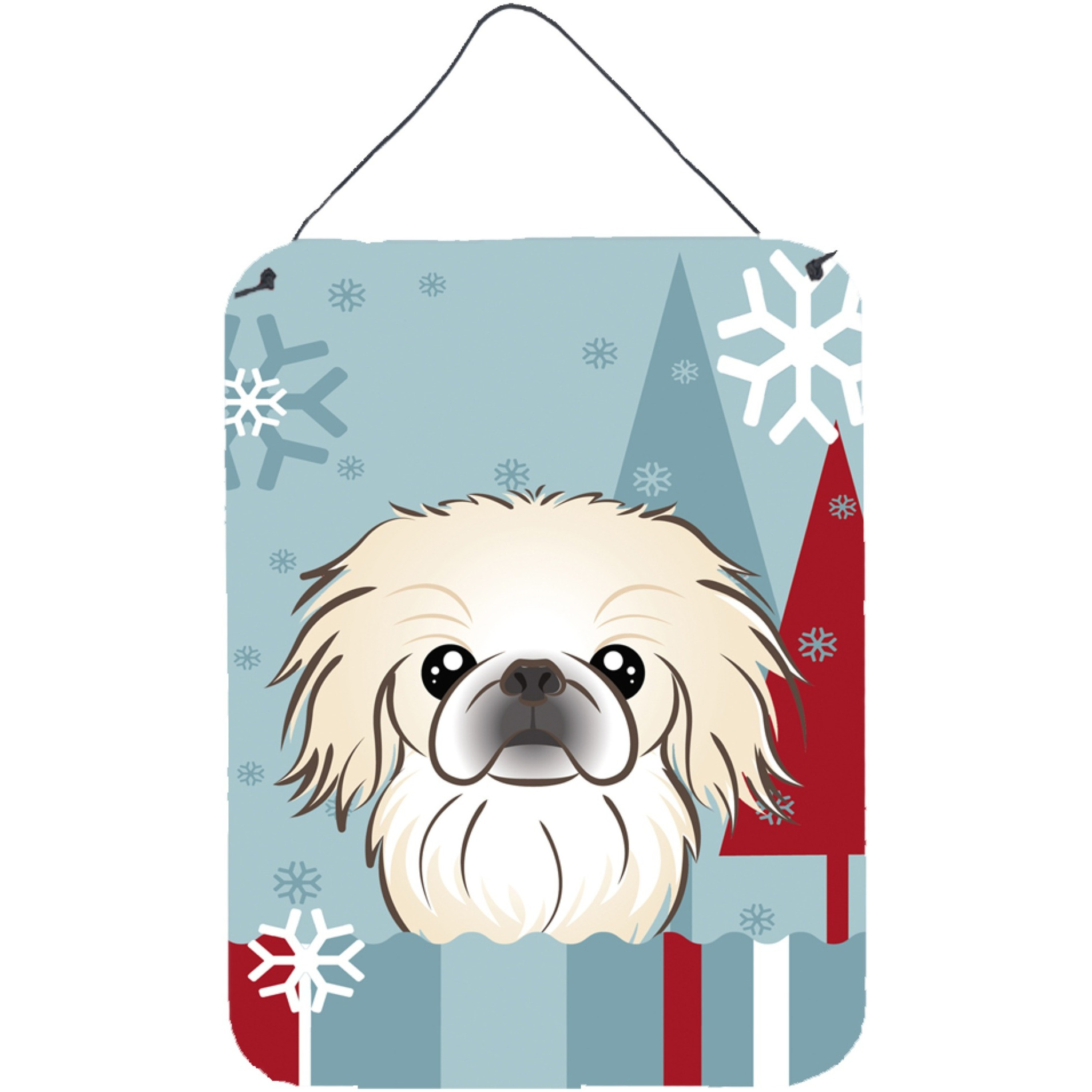 &quotCaroline's Treasures Winter Holiday Pekingese Wall or Door Hanging Prints BB1717DS1216, 16HX12W, Multicolor"